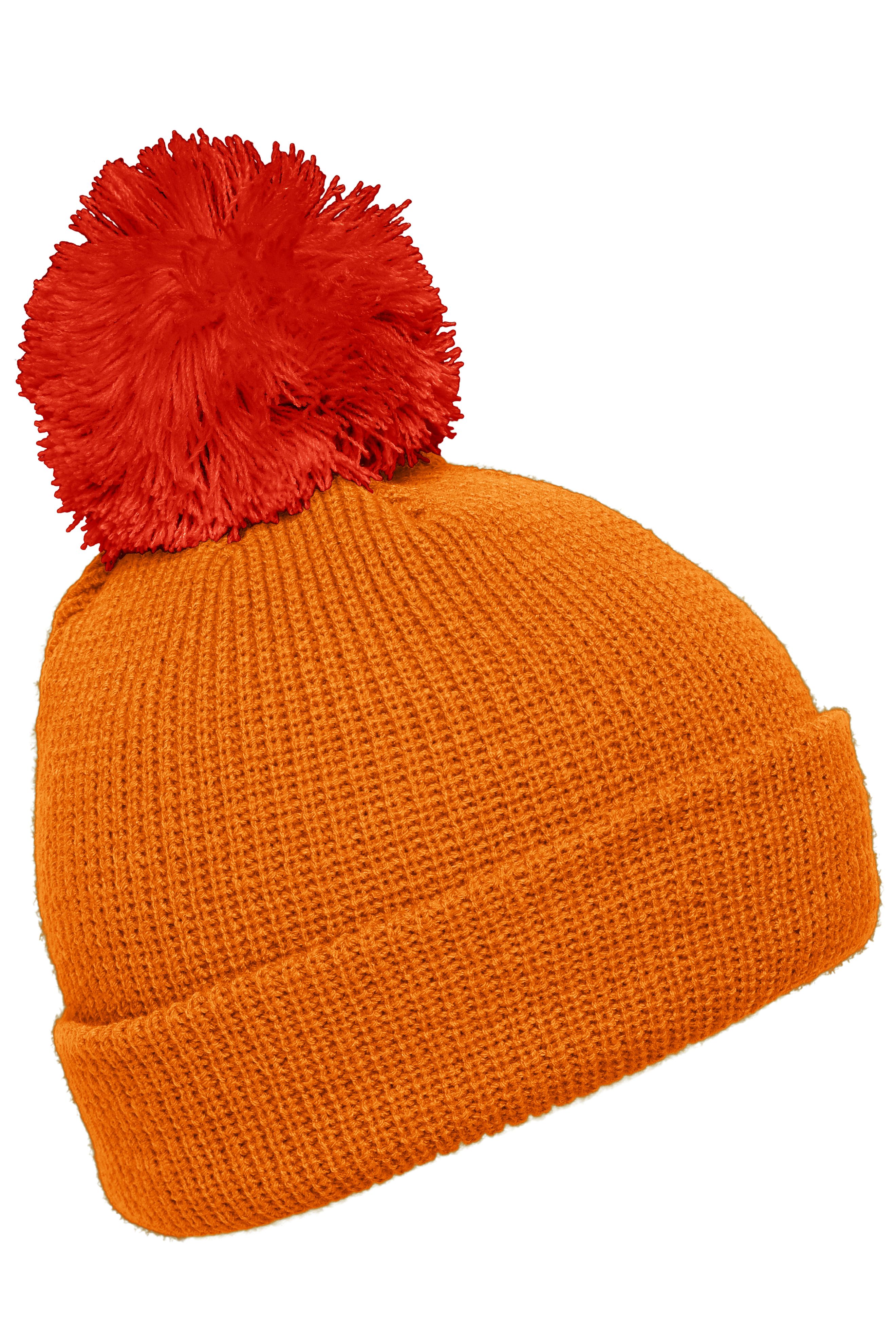 Pompon Hat with Brim MB7967 Strickmütze mit Umschlag und Pompon