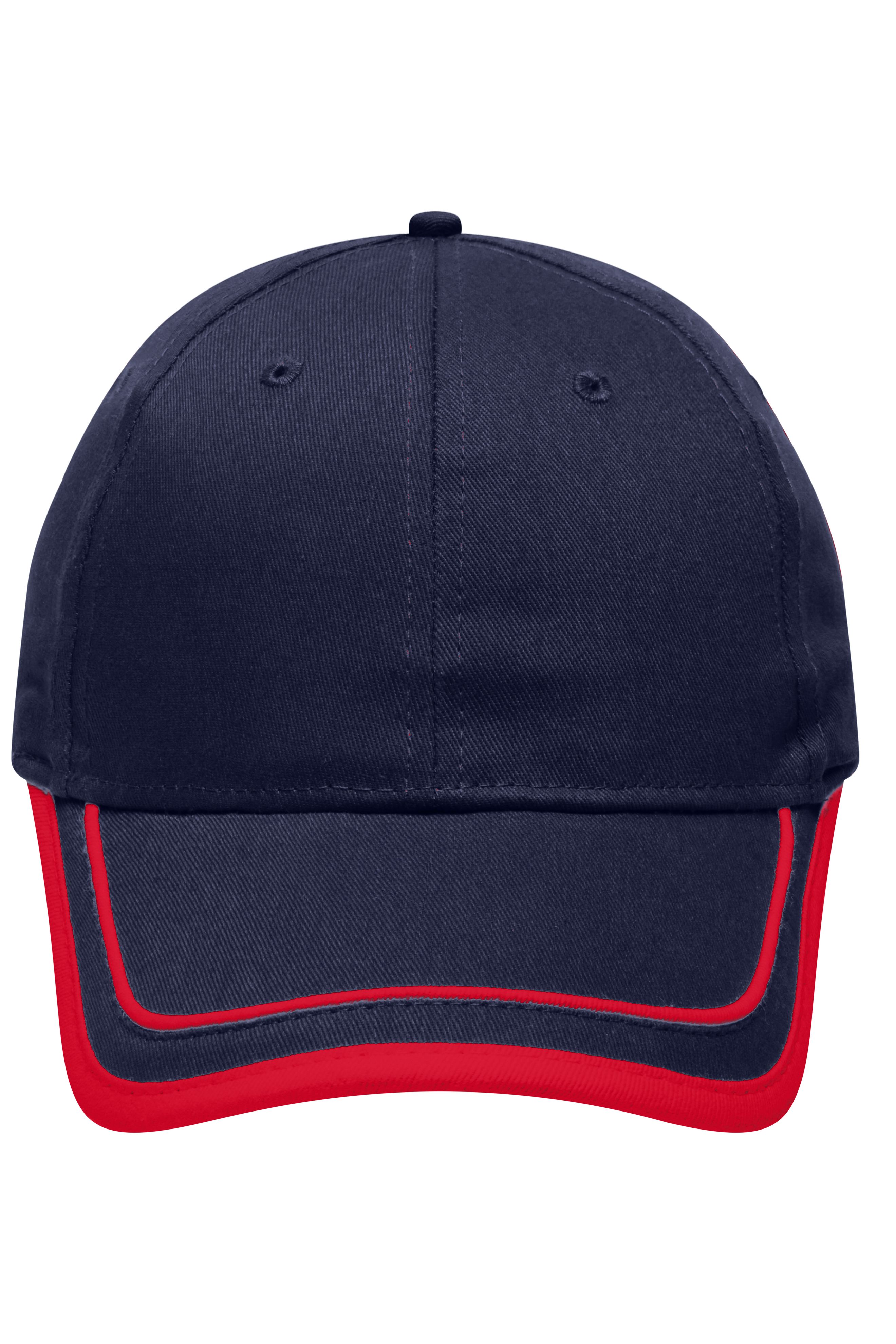 6 Panel Piping Cap MB6501 Brushed 6 Panel Cap