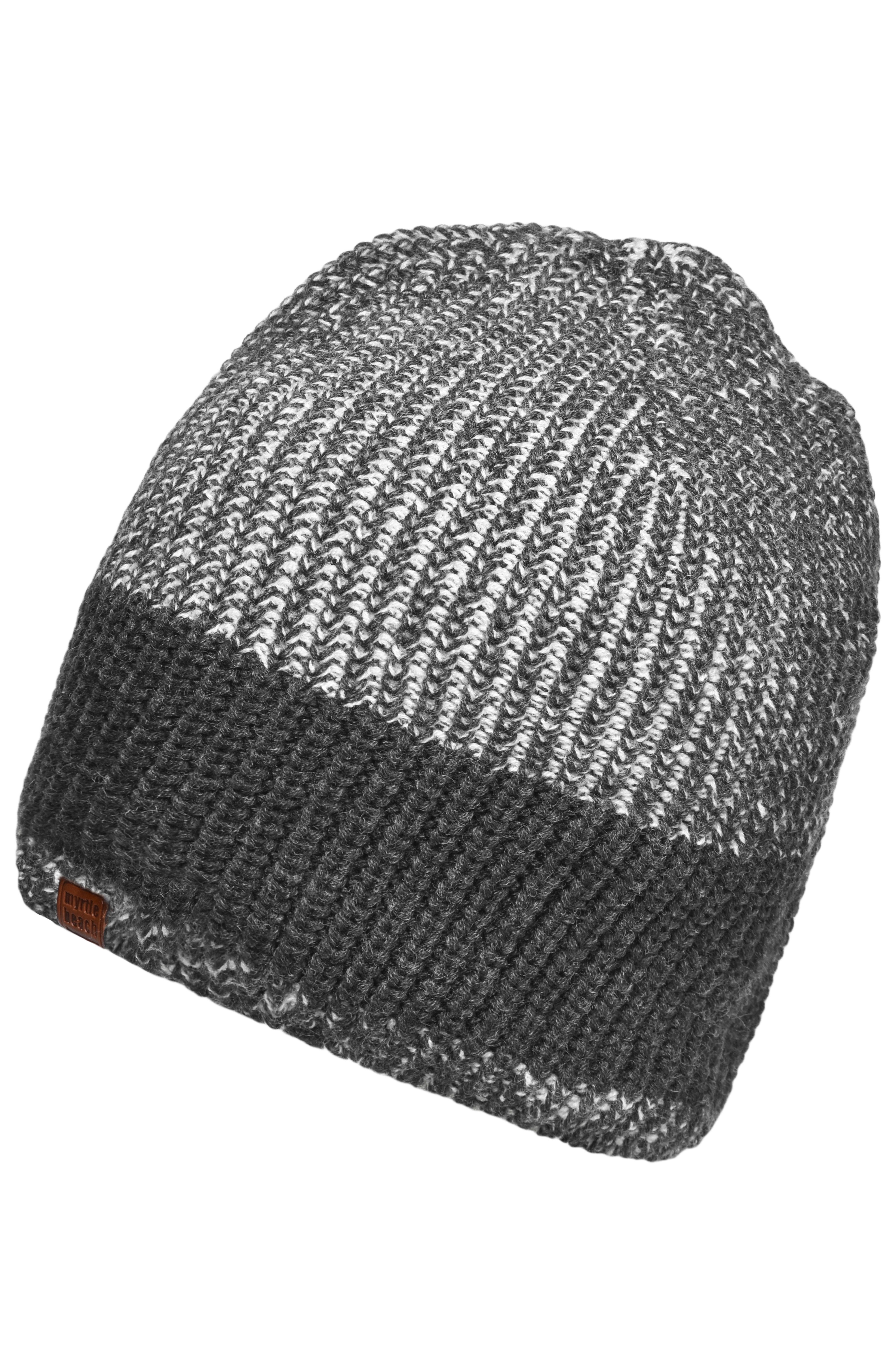 Urban Knitted Hat MB7993 Melierte Strickmütze in modischem Ripp-Design