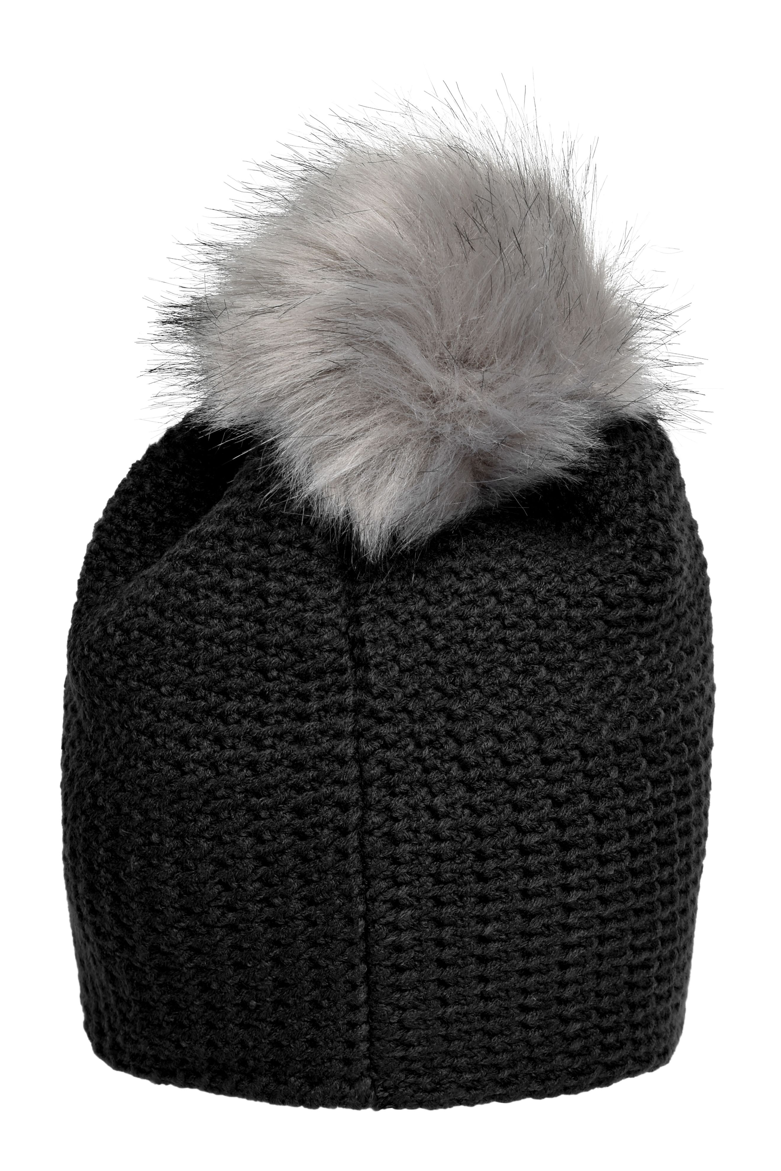 Fine Crocheted Beanie MB7120 Häkelmütze mit Pompon