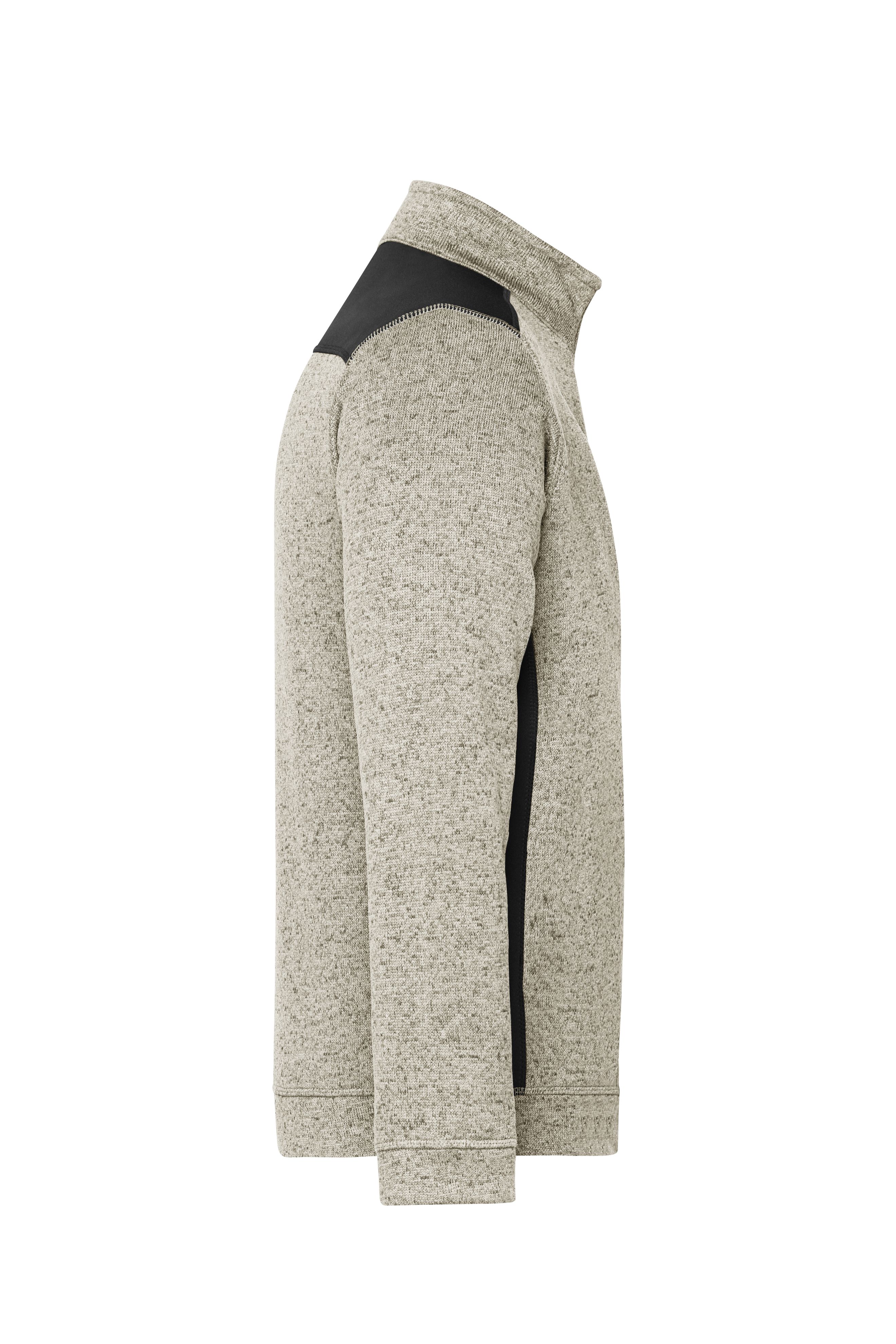 Men's Knitted Workwear Fleece Half-Zip - STRONG - JN864 Pflegeleichter Strickfleece Troyer im Materialmix