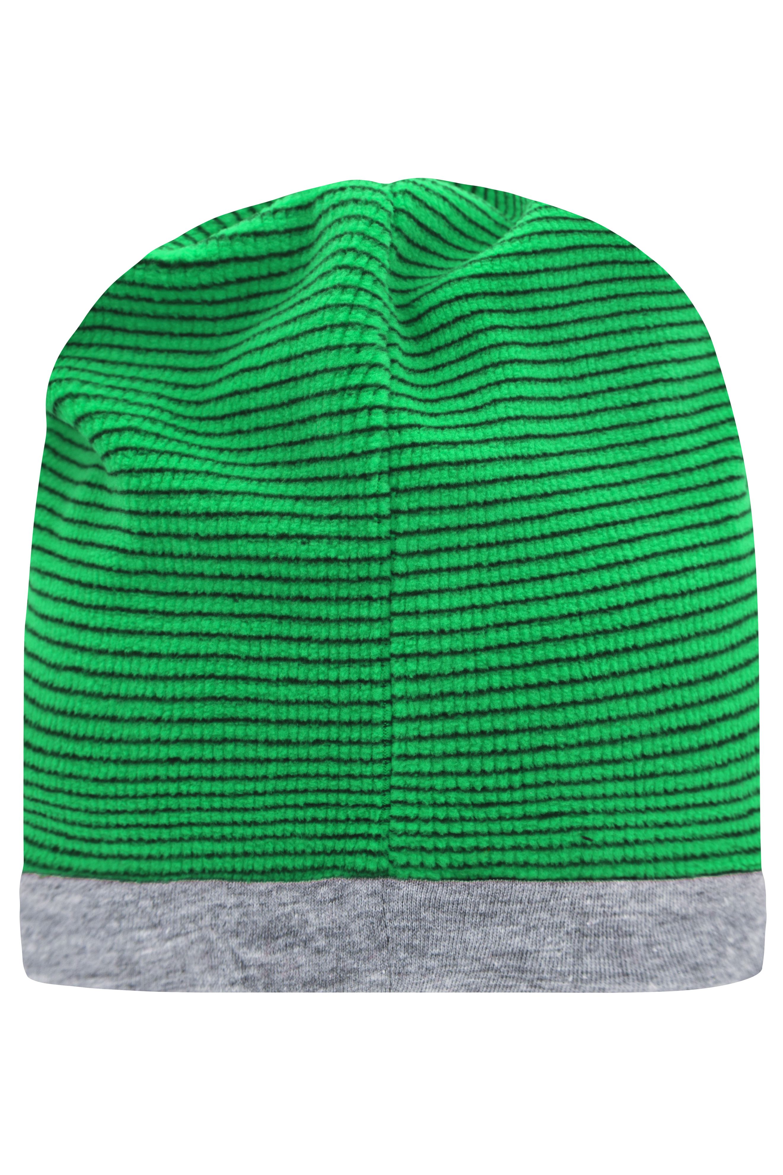 Structured Beanie MB7127 Stretchfleece-Mütze mit Kontrastabschluss