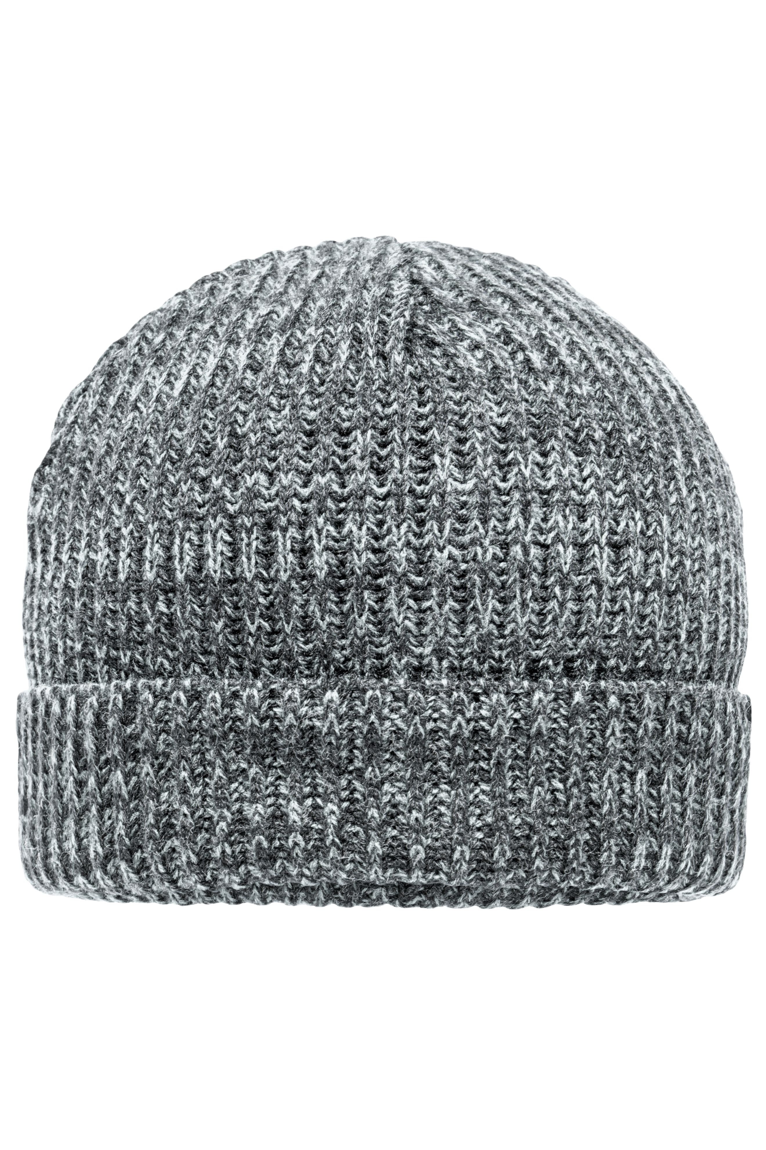 Urban Beanie MB7992 Melierte Strickmütze mit Krempe