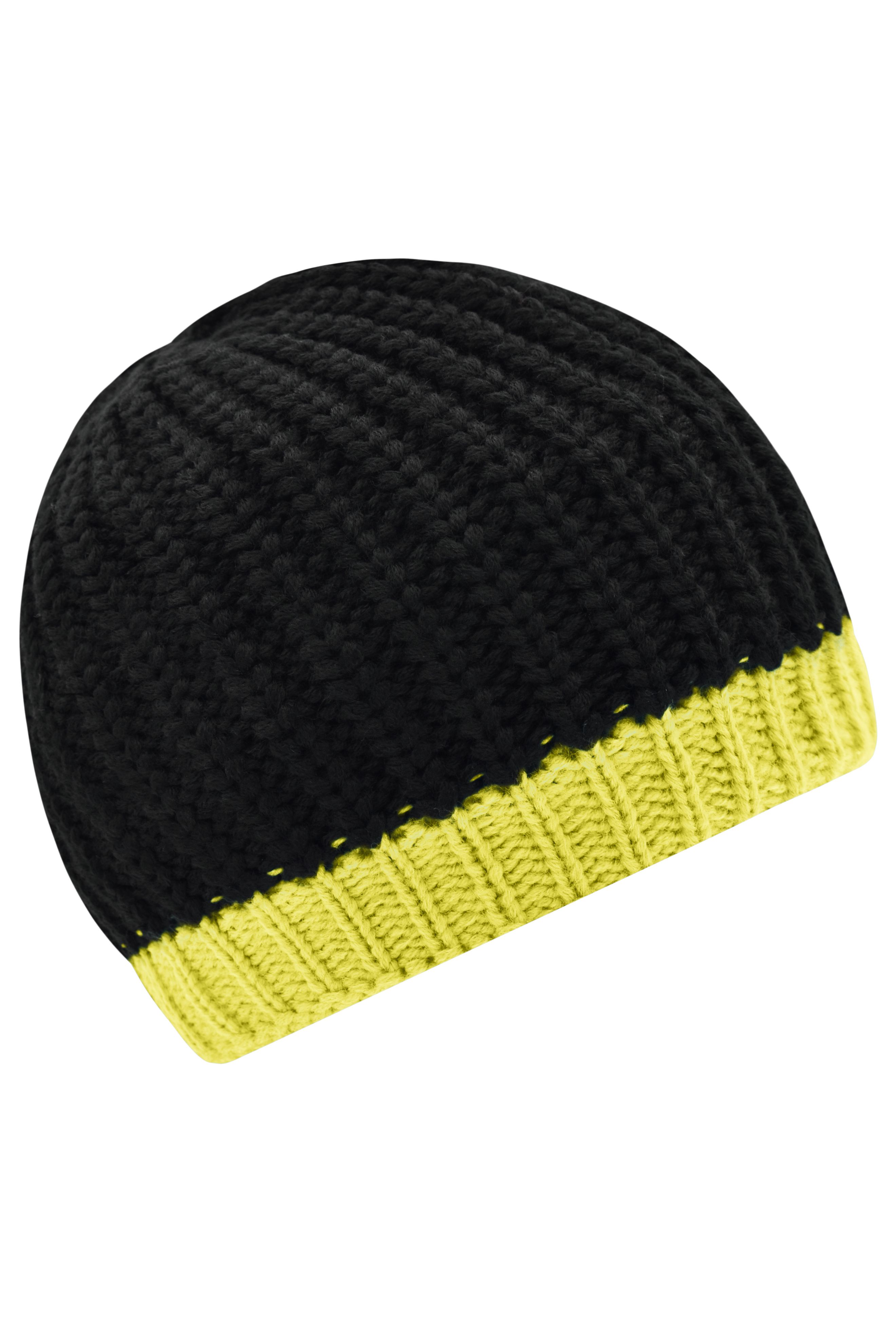 Wintersport Hat MB7103 Strickmütze mit Kontrastabschluss