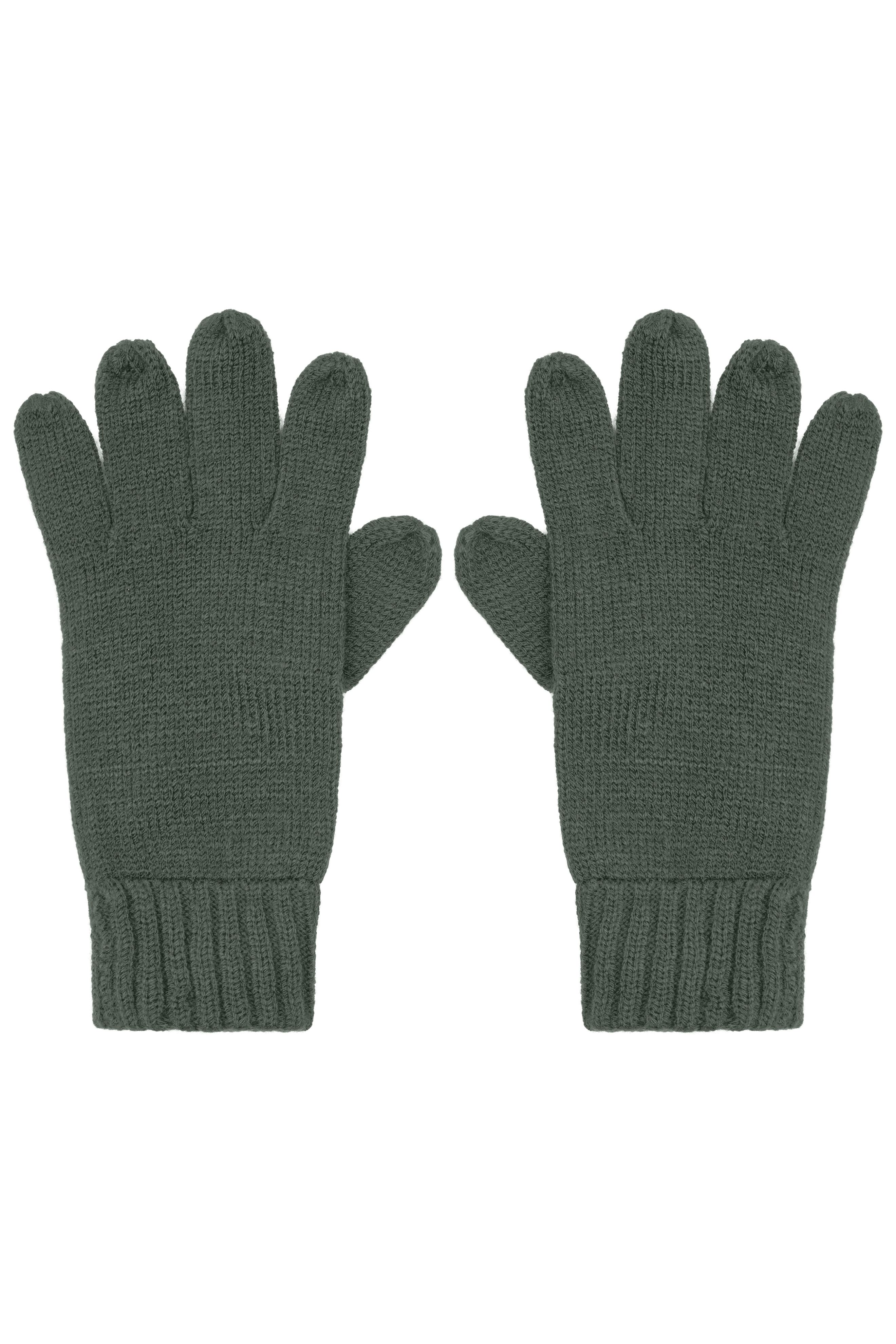 Melange Gloves Basic MB7980 Elegante Strickhandschuhe aus Melange-Garnen