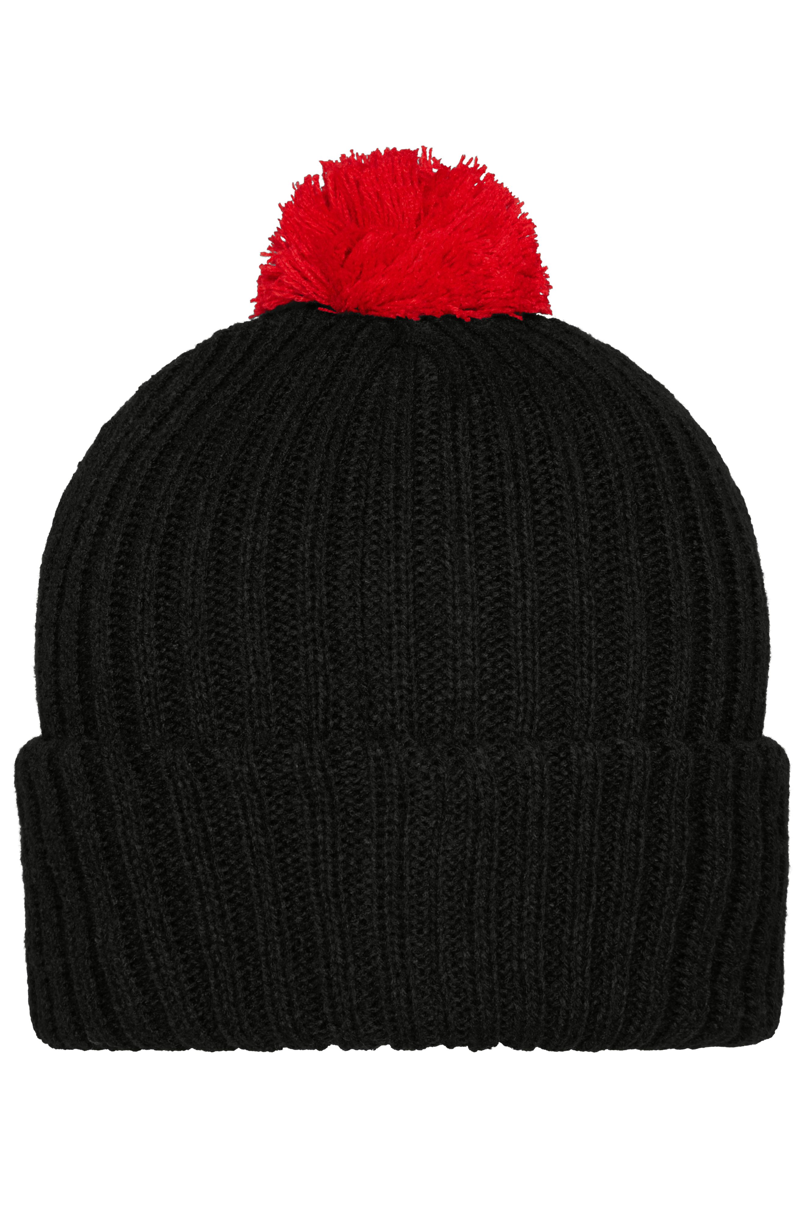 Knitted Cap with Pompon MB7540 Trendige Pomponmütze in vielen Farben