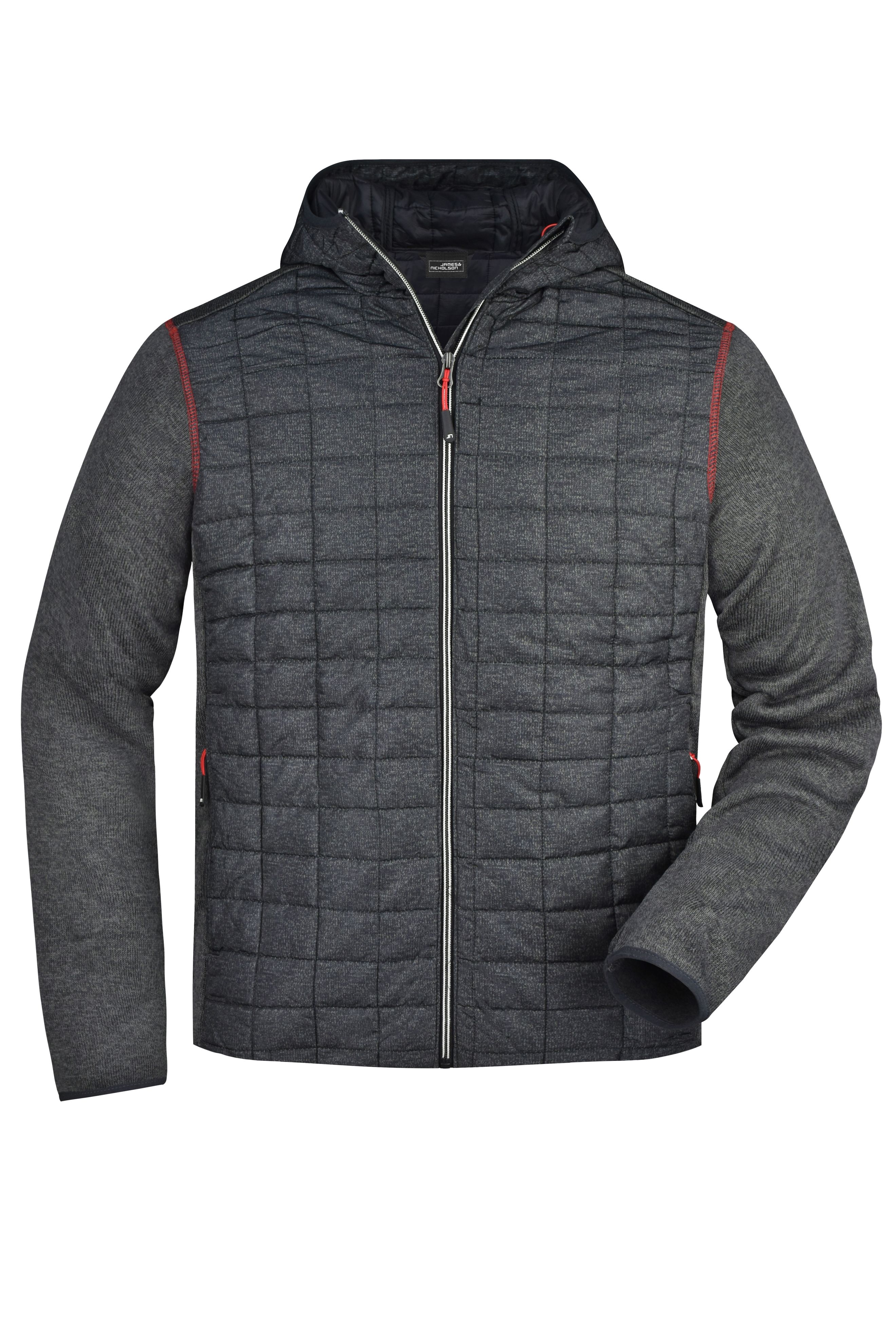 Men's Knitted Hybrid Jacket JN772 Strickfleecejacke im stylischen Materialmix