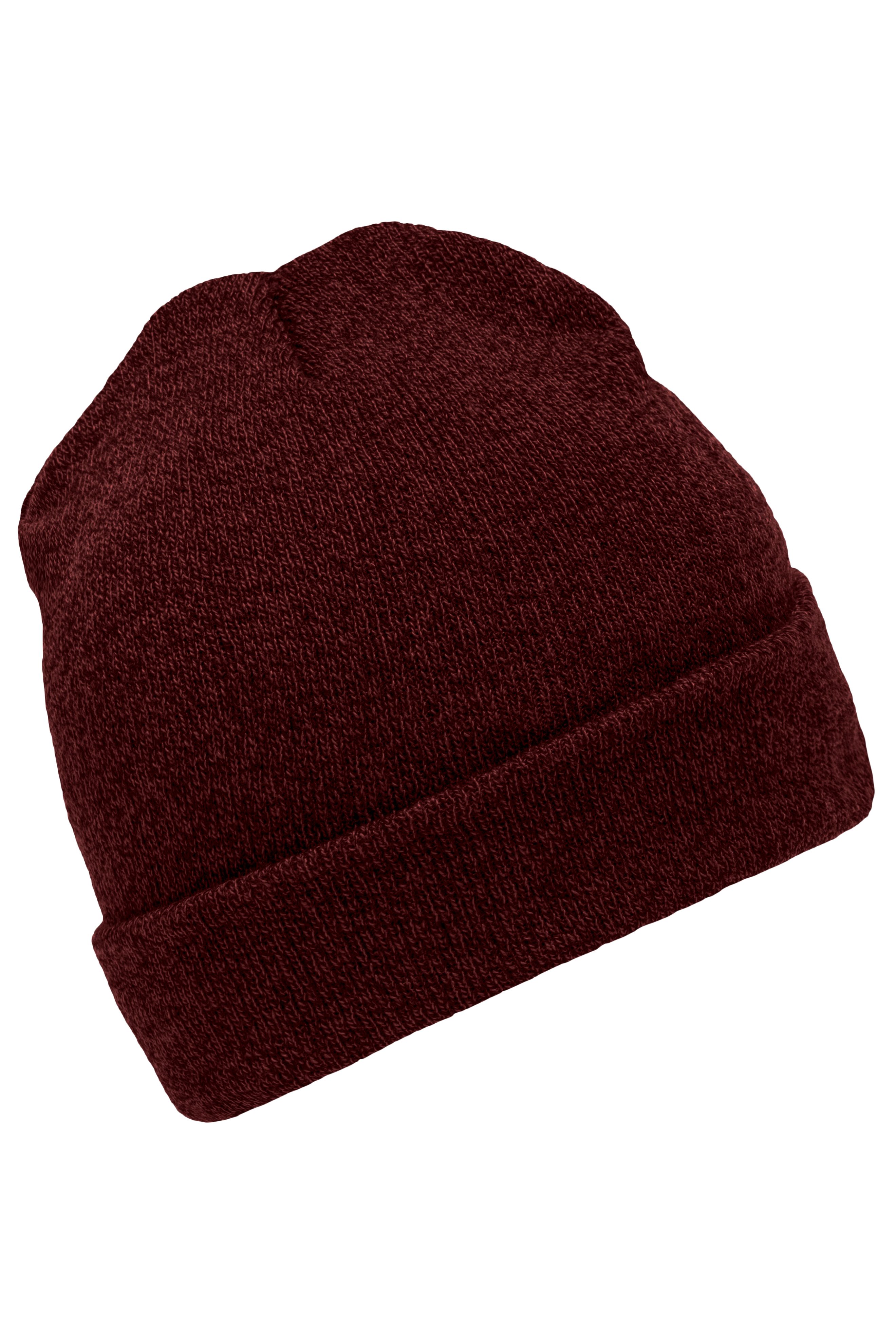 Melange Beanie MB7122 Melierte Strickmütze mit Umschlag