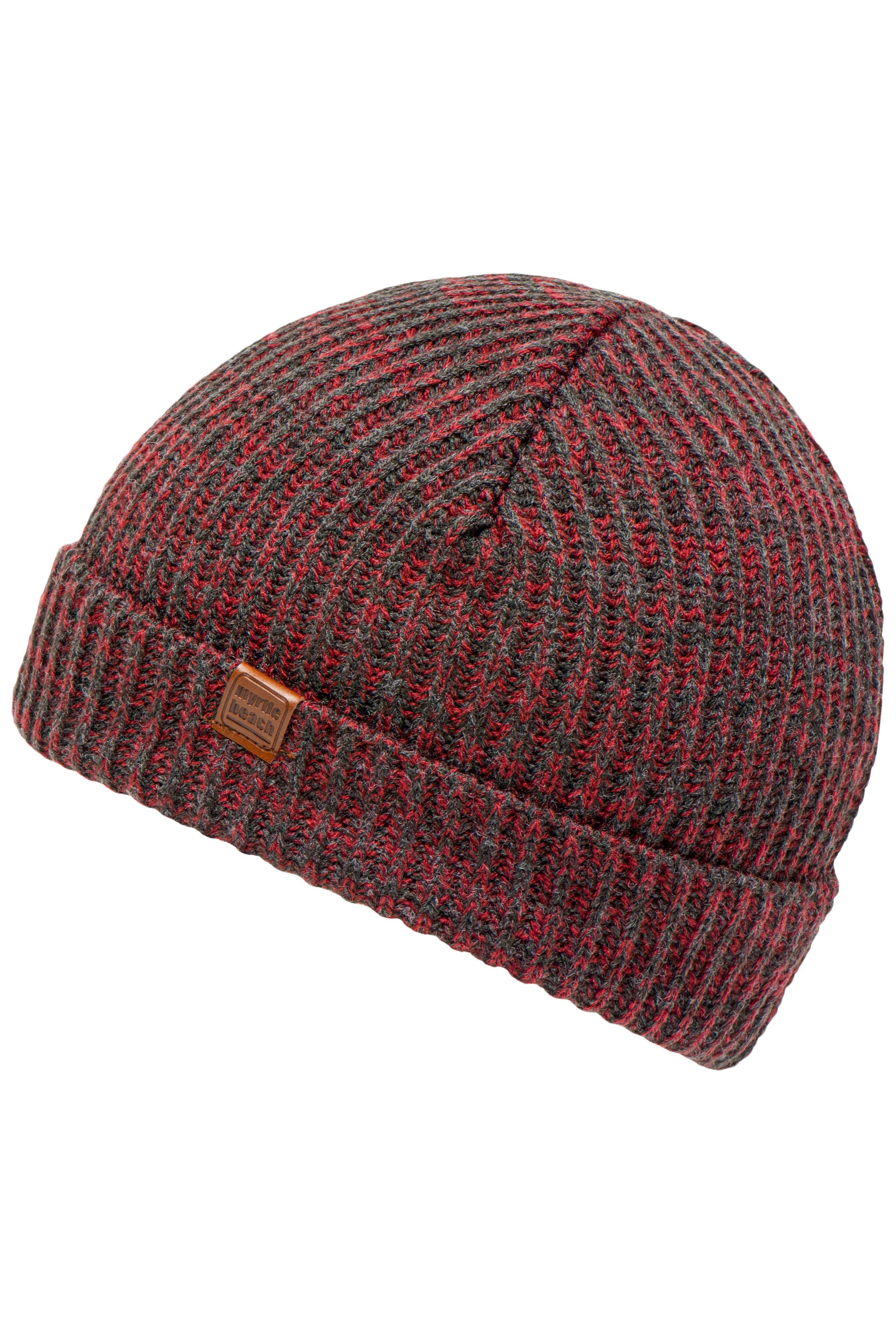 Urban Beanie MB7992 Melierte Strickmütze mit Krempe
