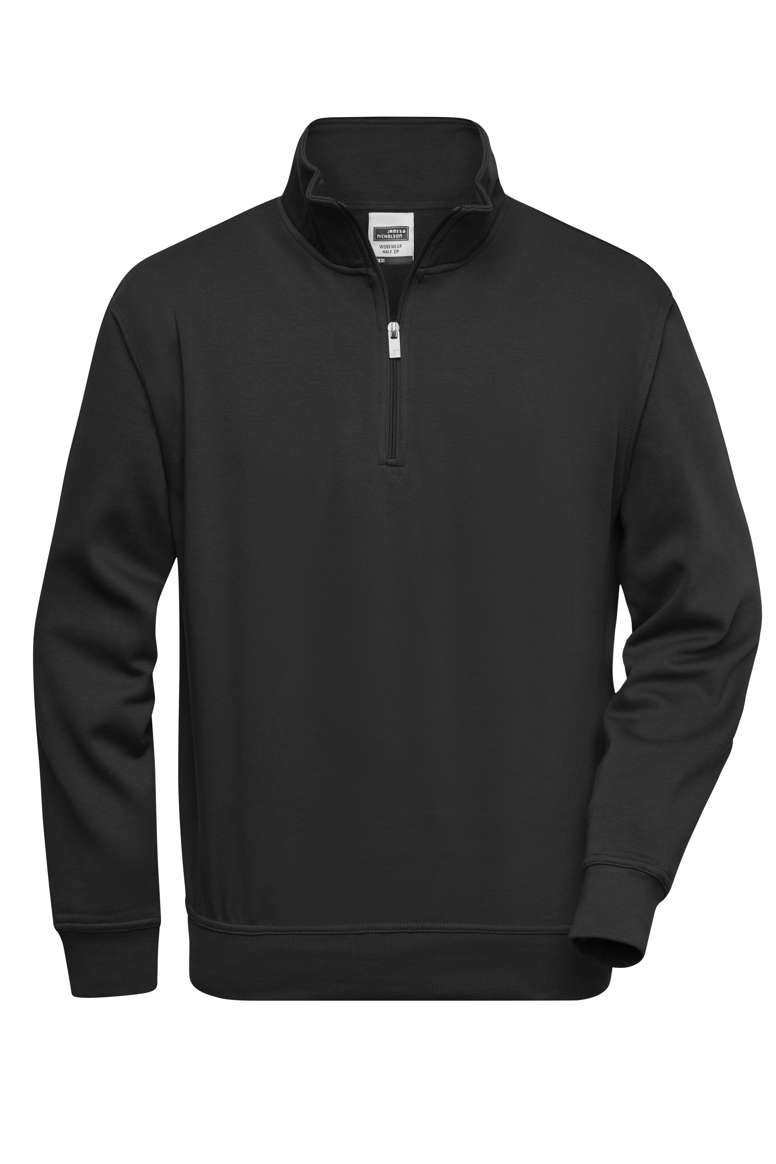 Workwear Half Zip Sweat JN831 Sweatshirt mit Stehkragen und Reißverschluss