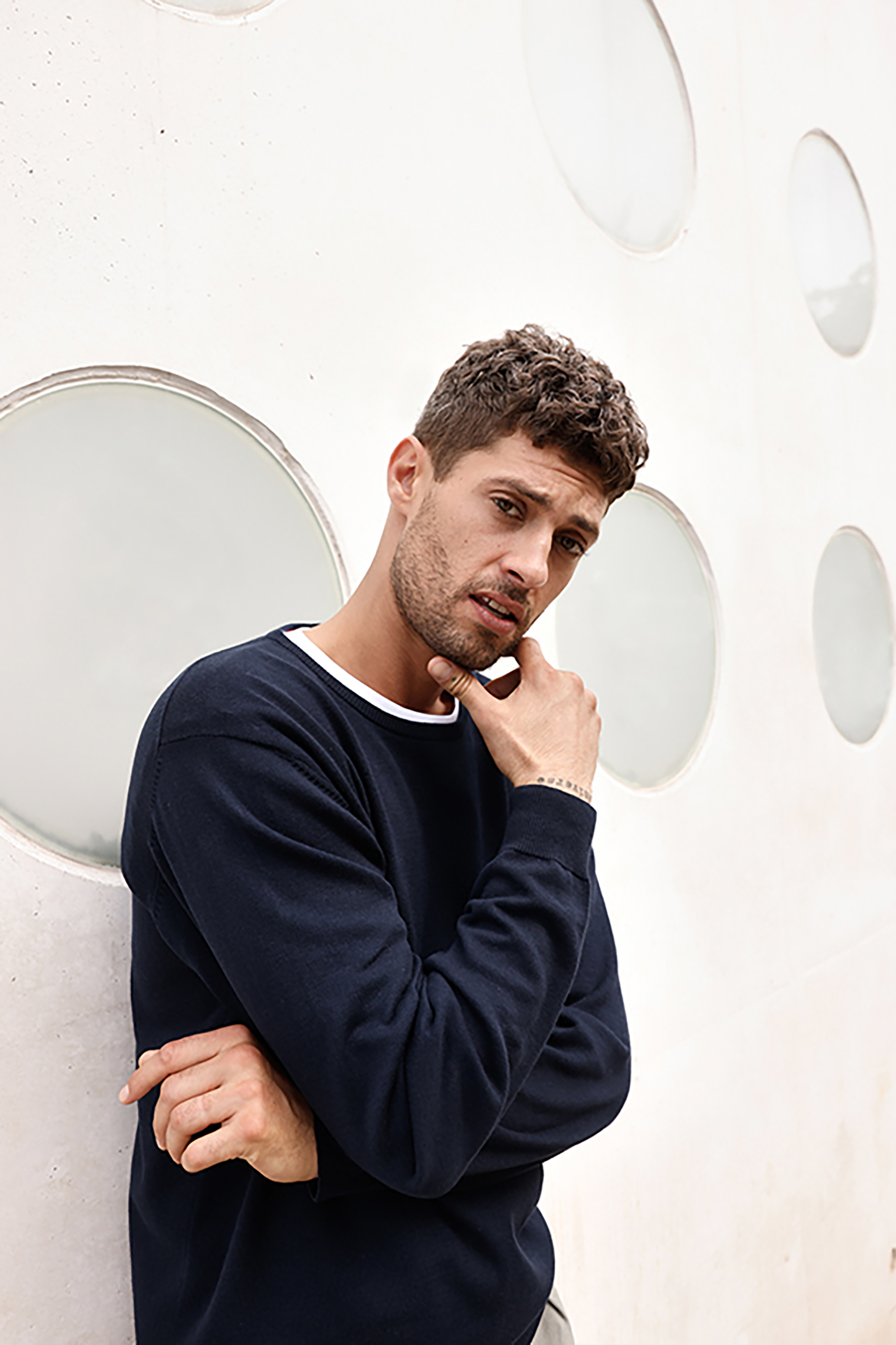 Men's Round-Neck Pullover JN1314 Klassischer Baumwoll-Pullover