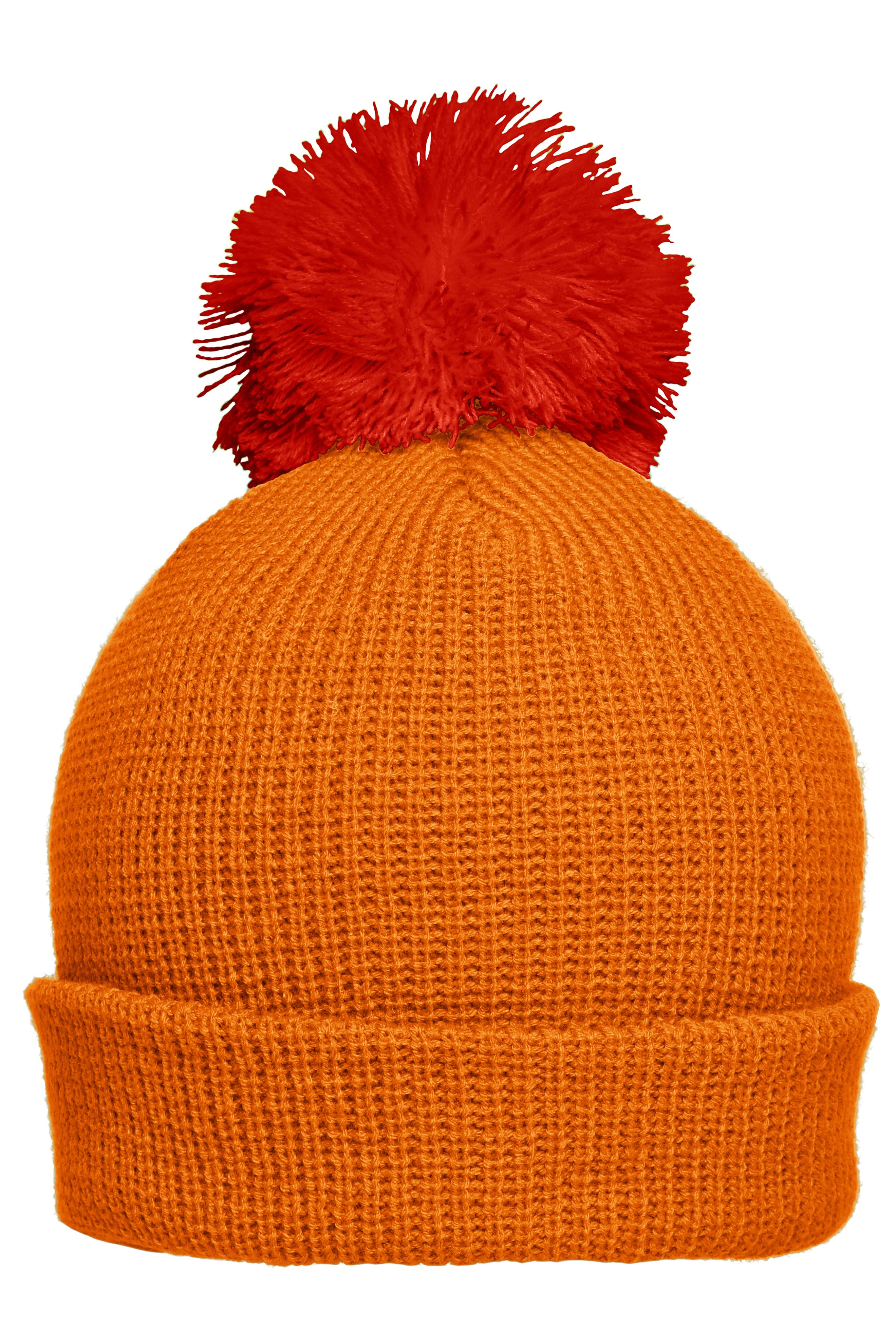 Pompon Hat with Brim MB7967 Strickmütze mit Umschlag und Pompon