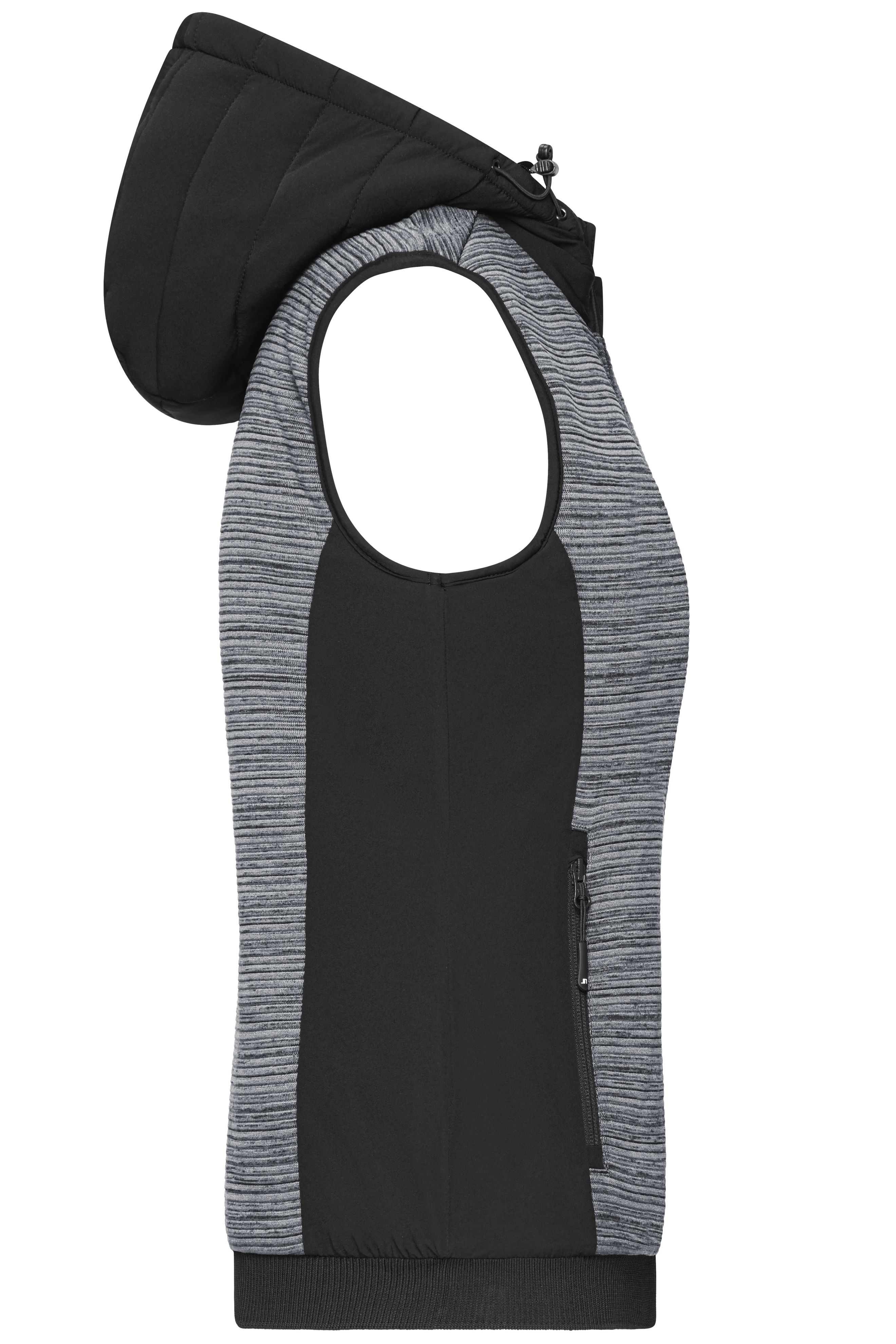Ladies' Padded Hybrid Vest JN1847 Wattierte Strickfleece Weste im attraktiven Materialmix