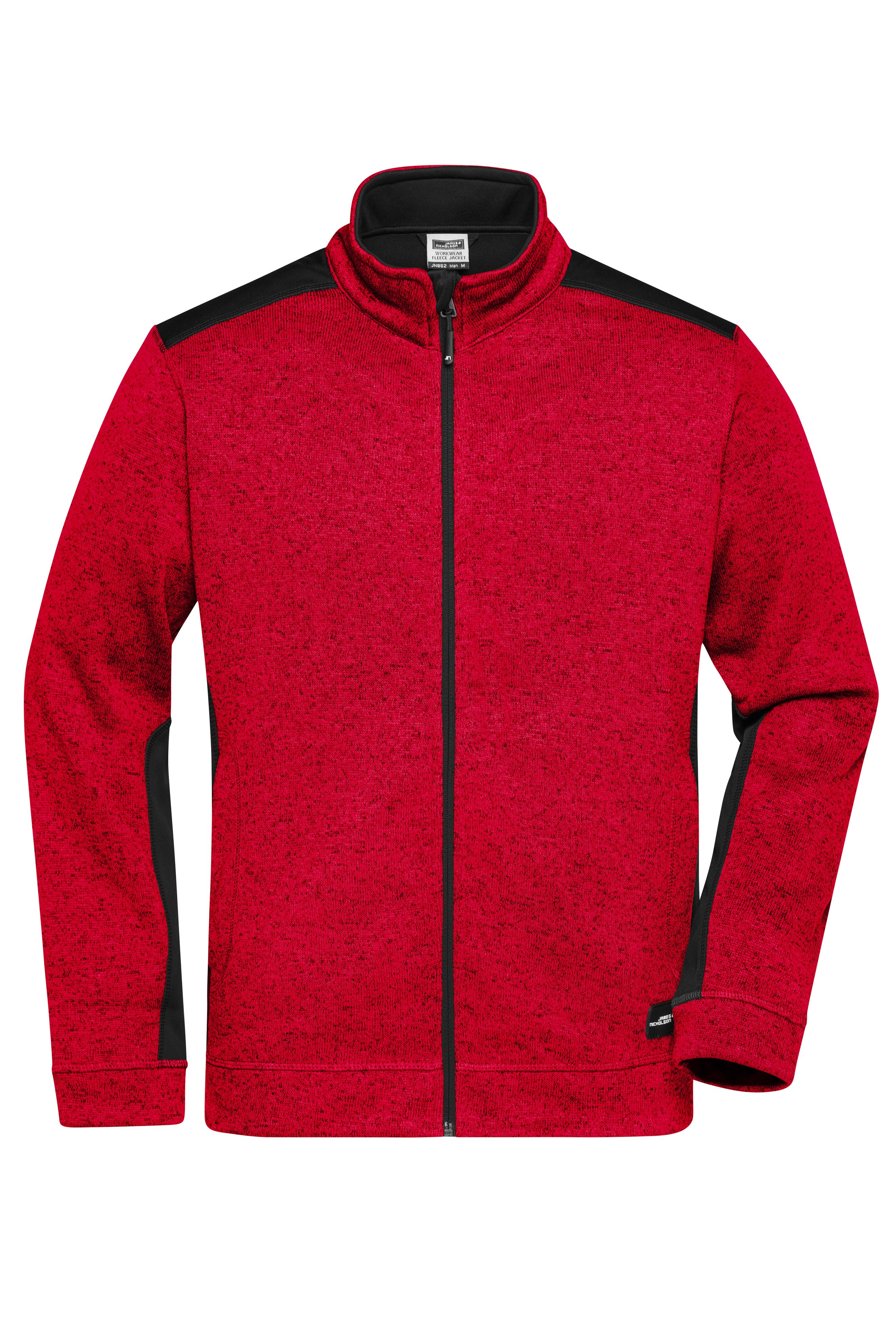 Men's Knitted Workwear Fleece Jacket - STRONG - JN862 Pflegeleichte Strickfleece Jacke im Materialmix