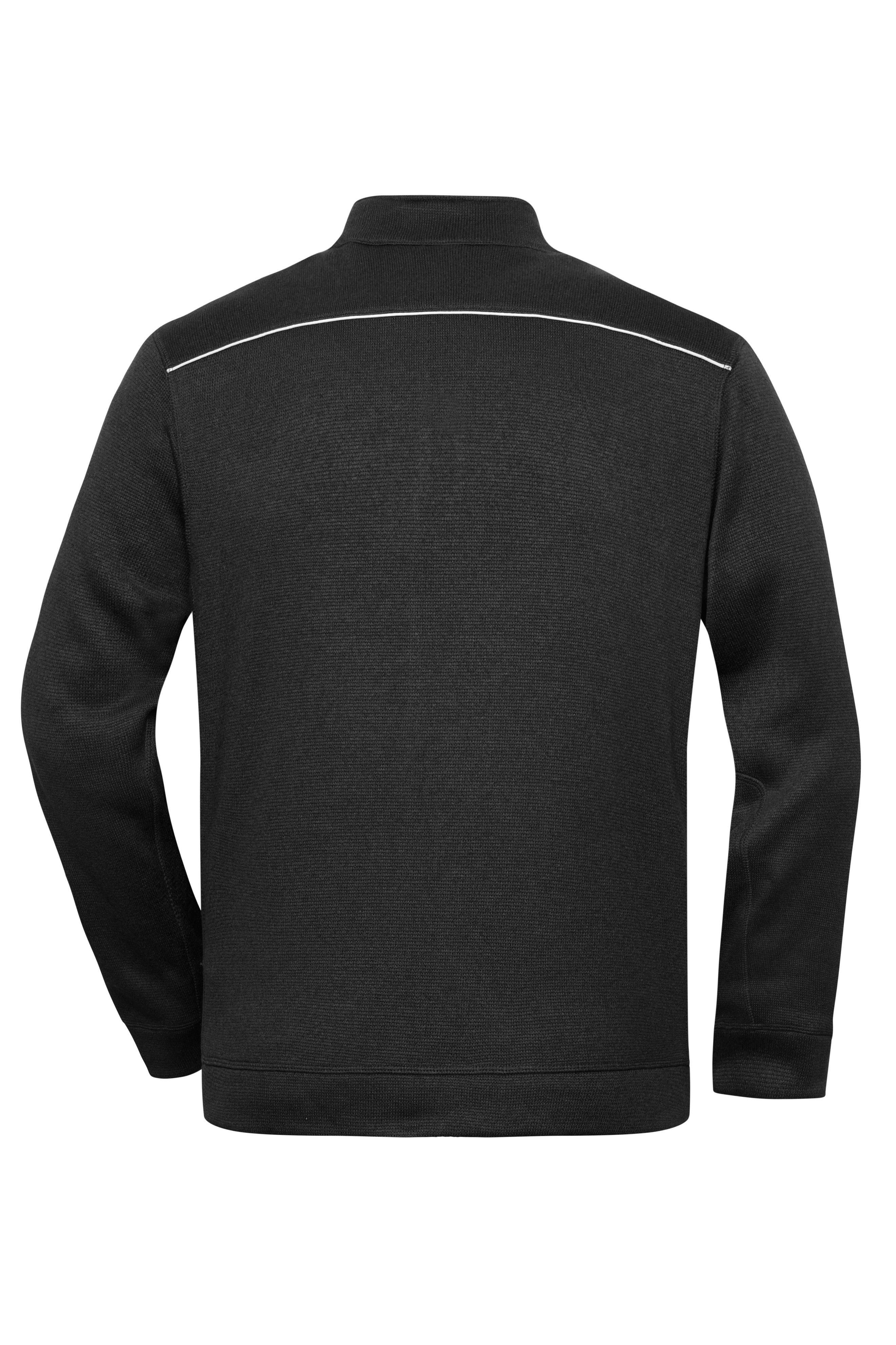 Men's Knitted Workwear Fleece Jacket - SOLID - JN898 Pflegeleichte Strickfleece-Jacke