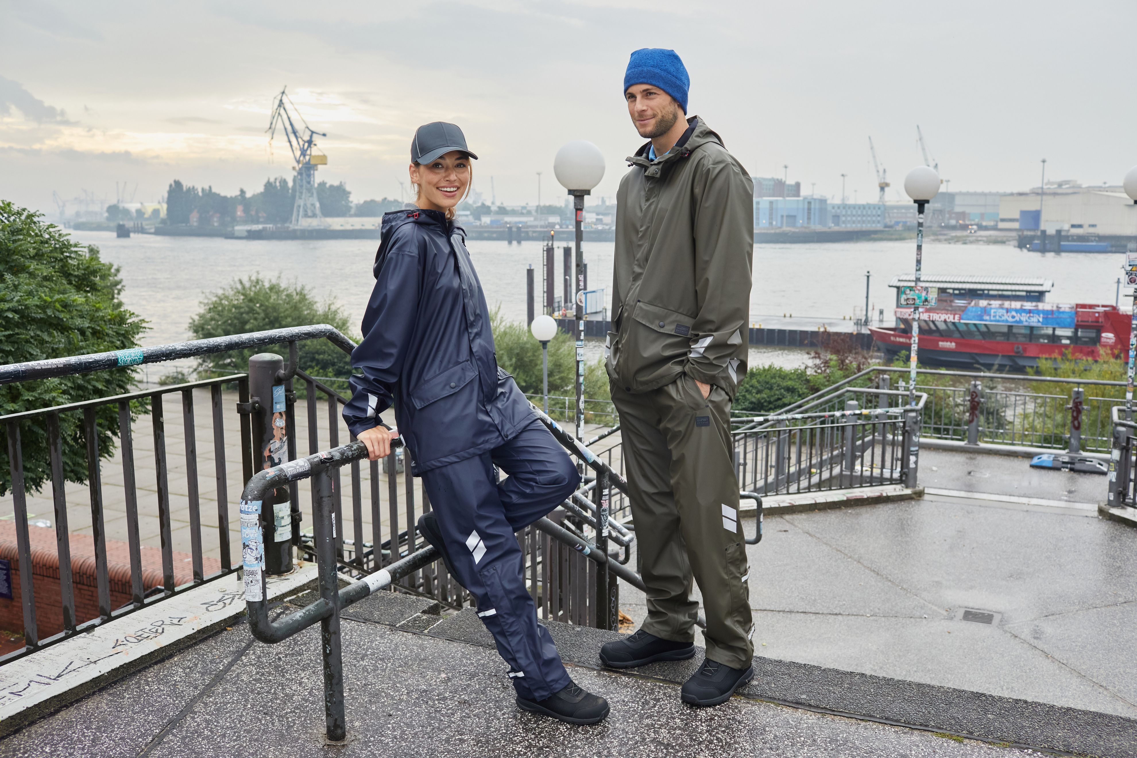 Worker Rain-Pants JN1845 Praktische Unisex- Regenhose zum Überziehen, vielseitig einsetzbar