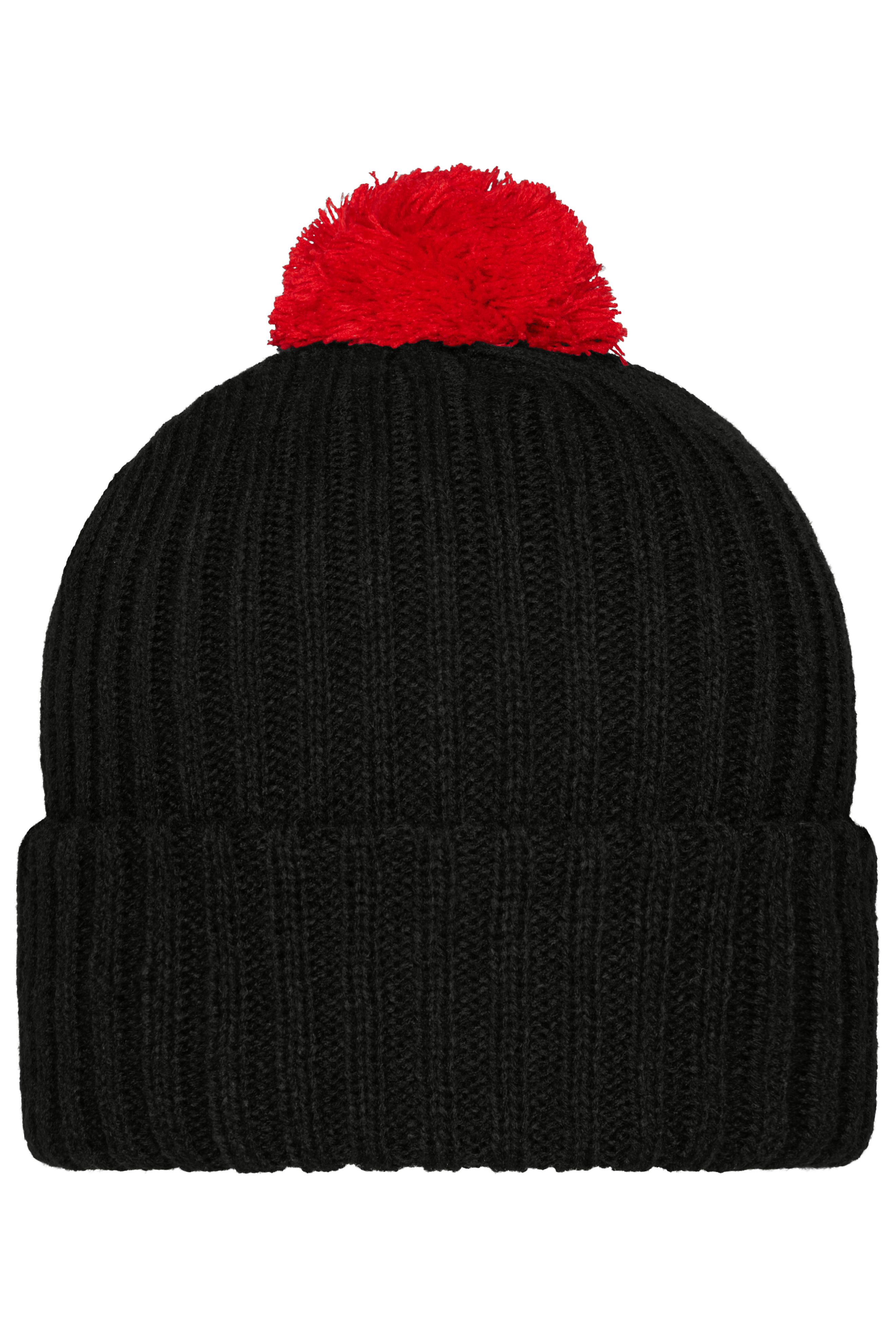 Knitted Cap with Pompon MB7540 Trendige Pomponmütze in vielen Farben