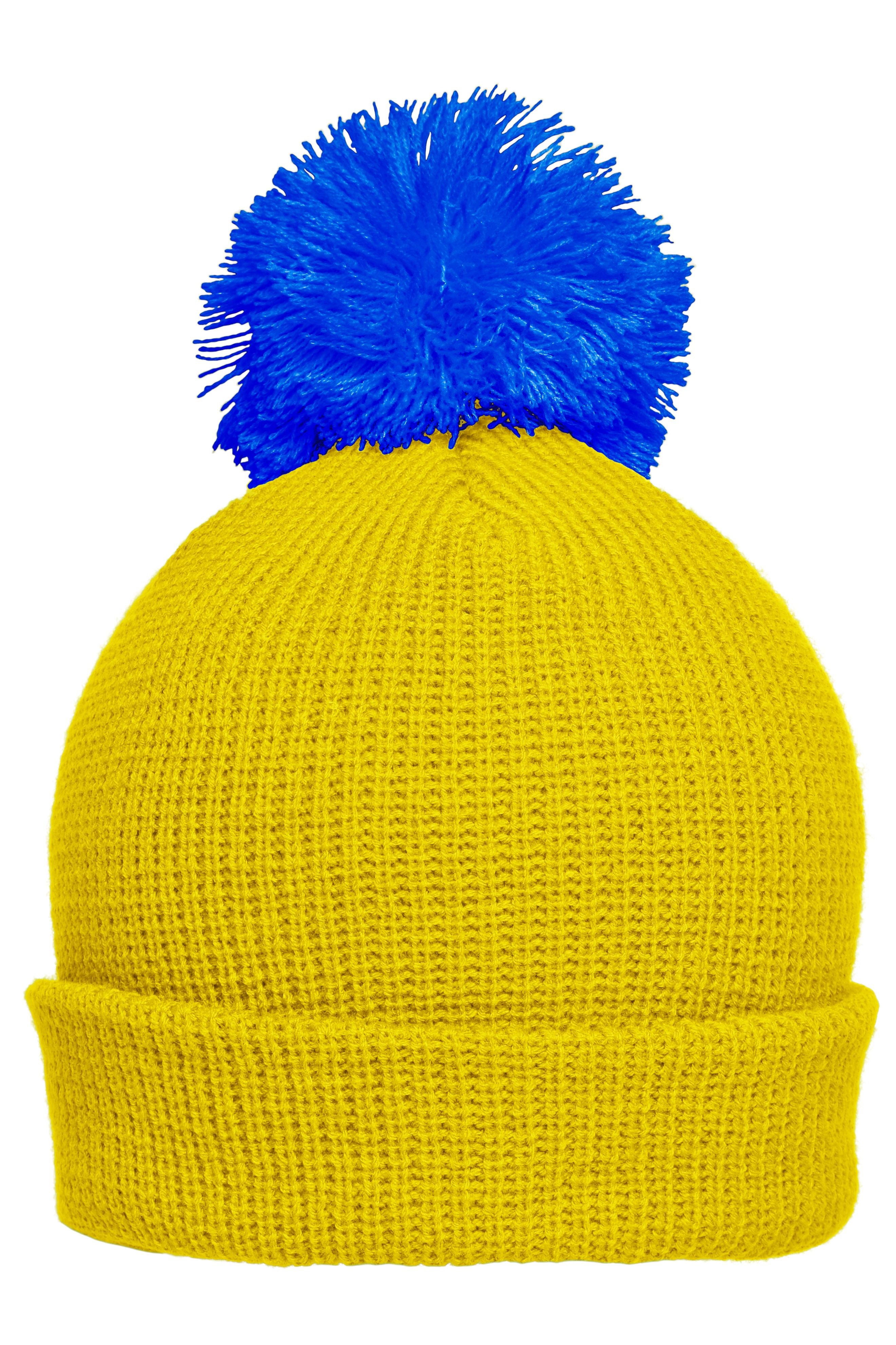 Pompon Hat with Brim MB7967 Strickmütze mit Umschlag und Pompon