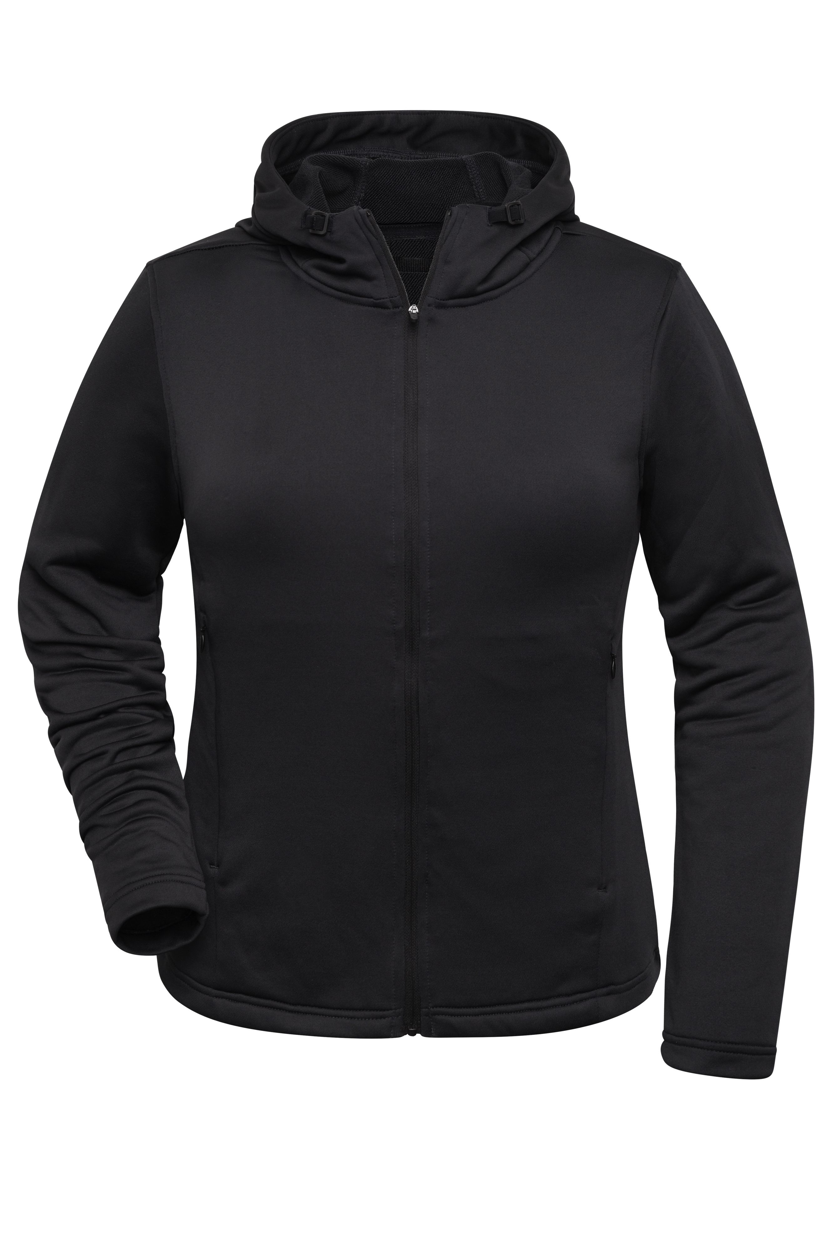 Ladies' Sports Zip Hoody JN531 Modische Kapuzenjacke aus 100% recyceltem Polyester für Sport und Freizeit