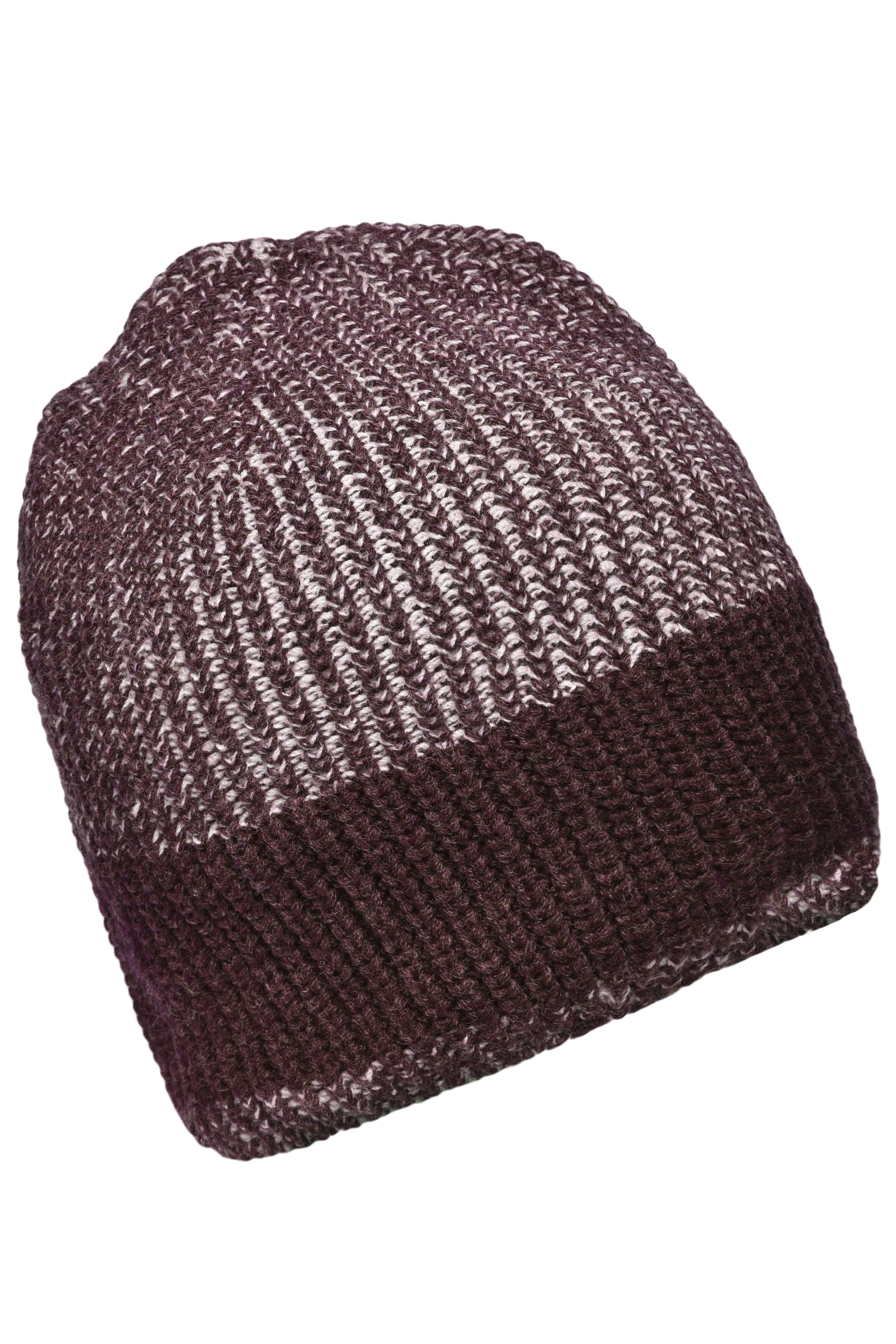 Urban Knitted Hat MB7993 Melierte Strickmütze in modischem Ripp-Design