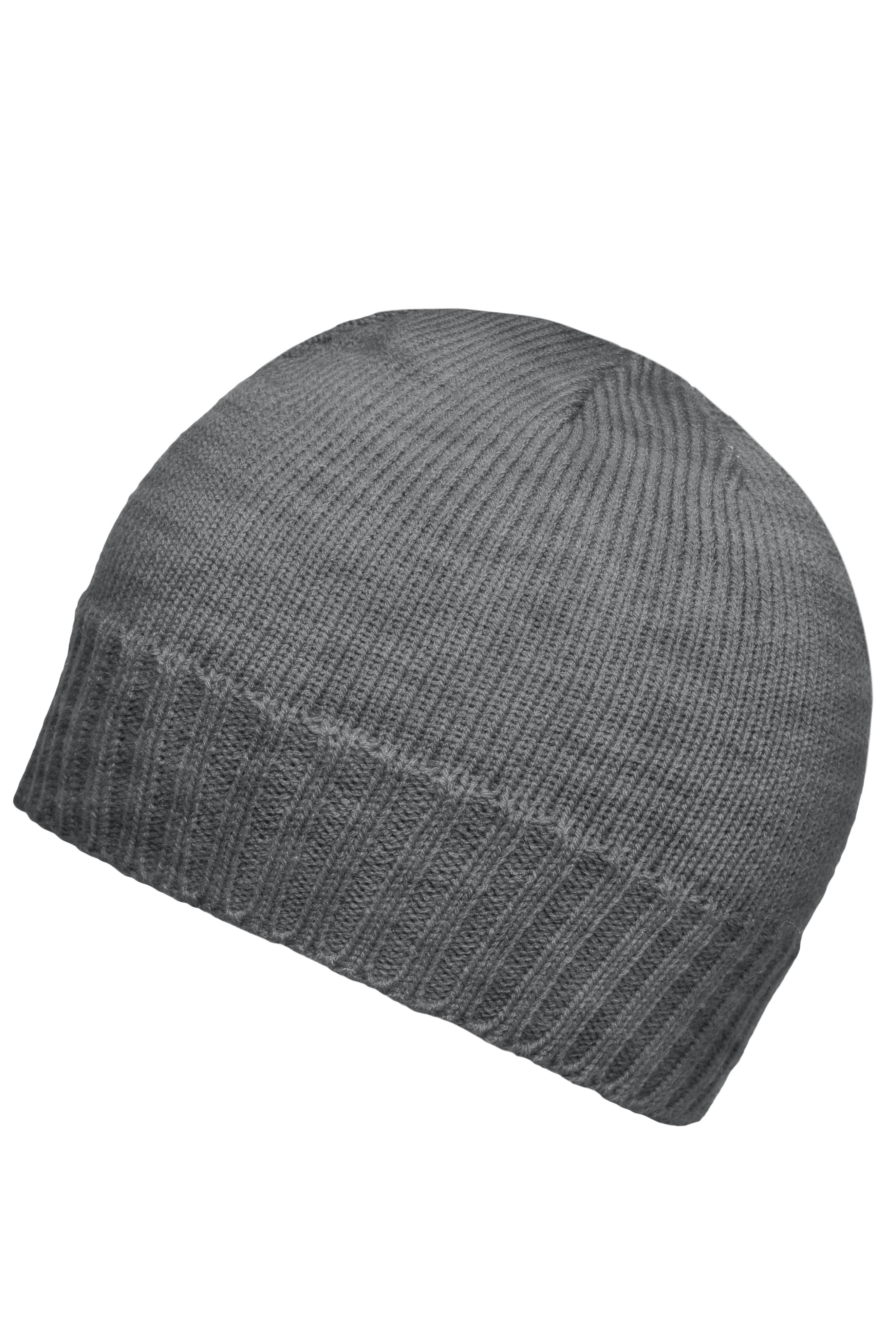 Rib-Beanie MB503 Enganliegende Strickmütze mit geripptem Rand