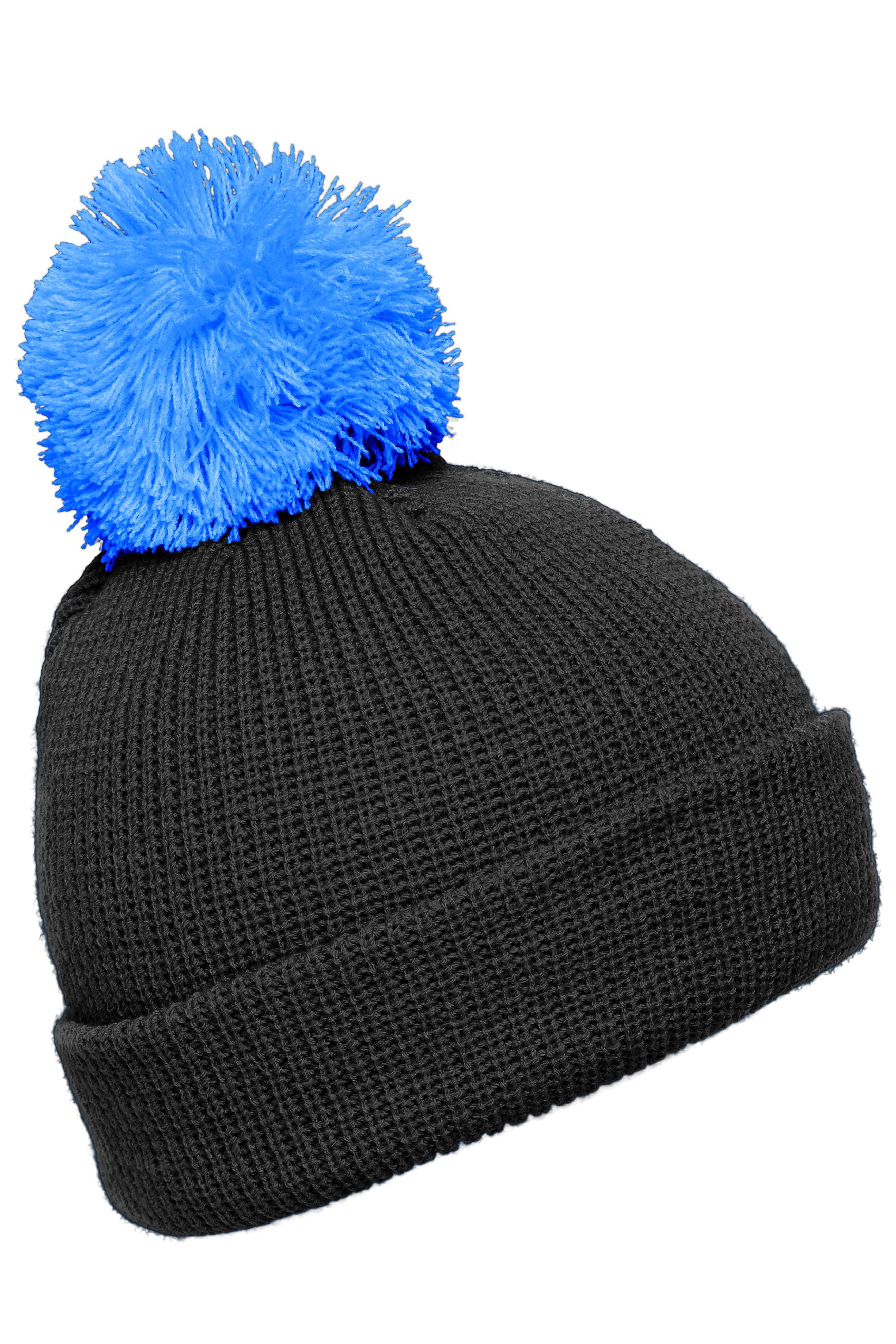 Pompon Hat with Brim MB7967 Strickmütze mit Umschlag und Pompon