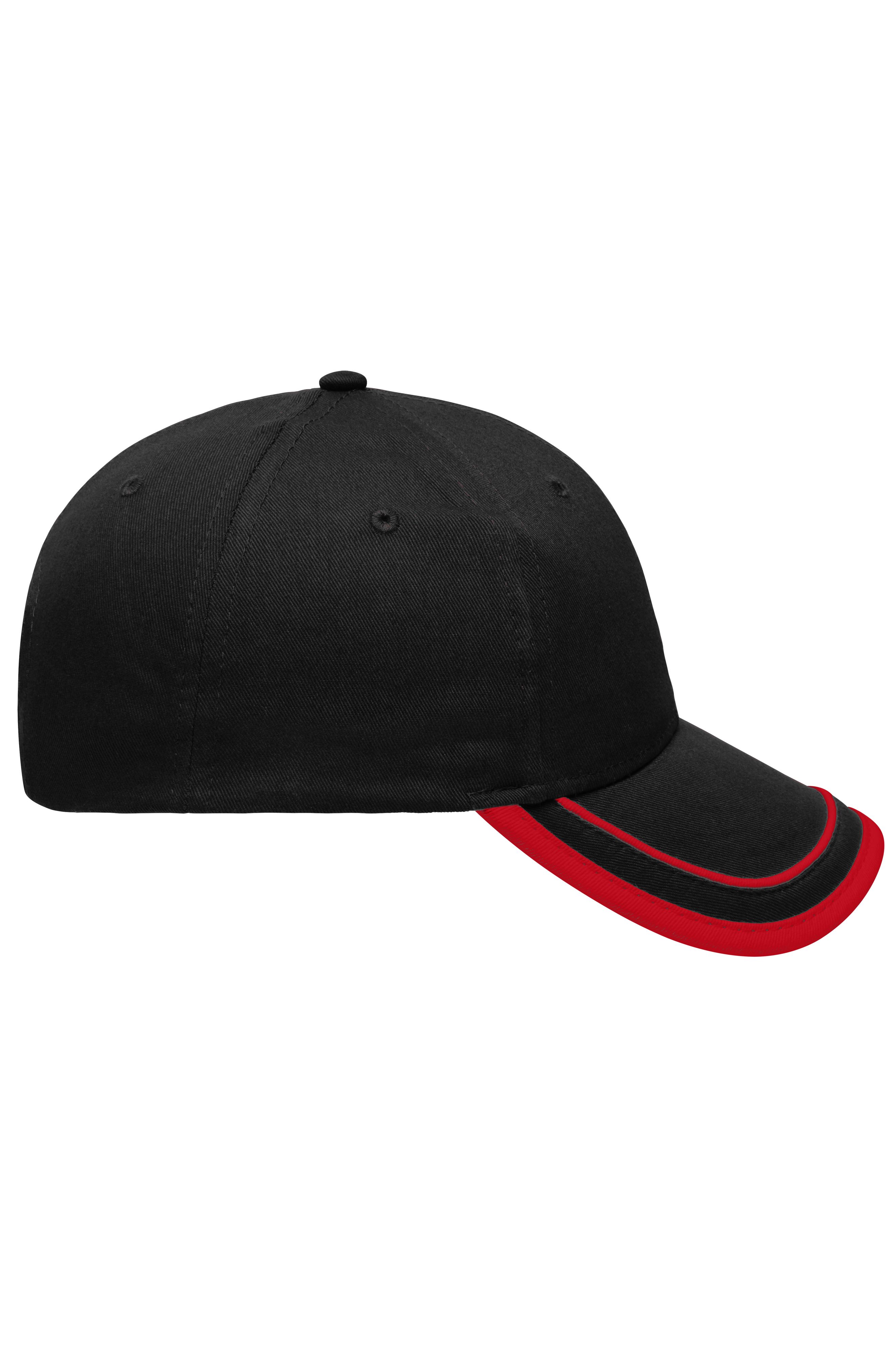 6 Panel Piping Cap MB6501 Brushed 6 Panel Cap