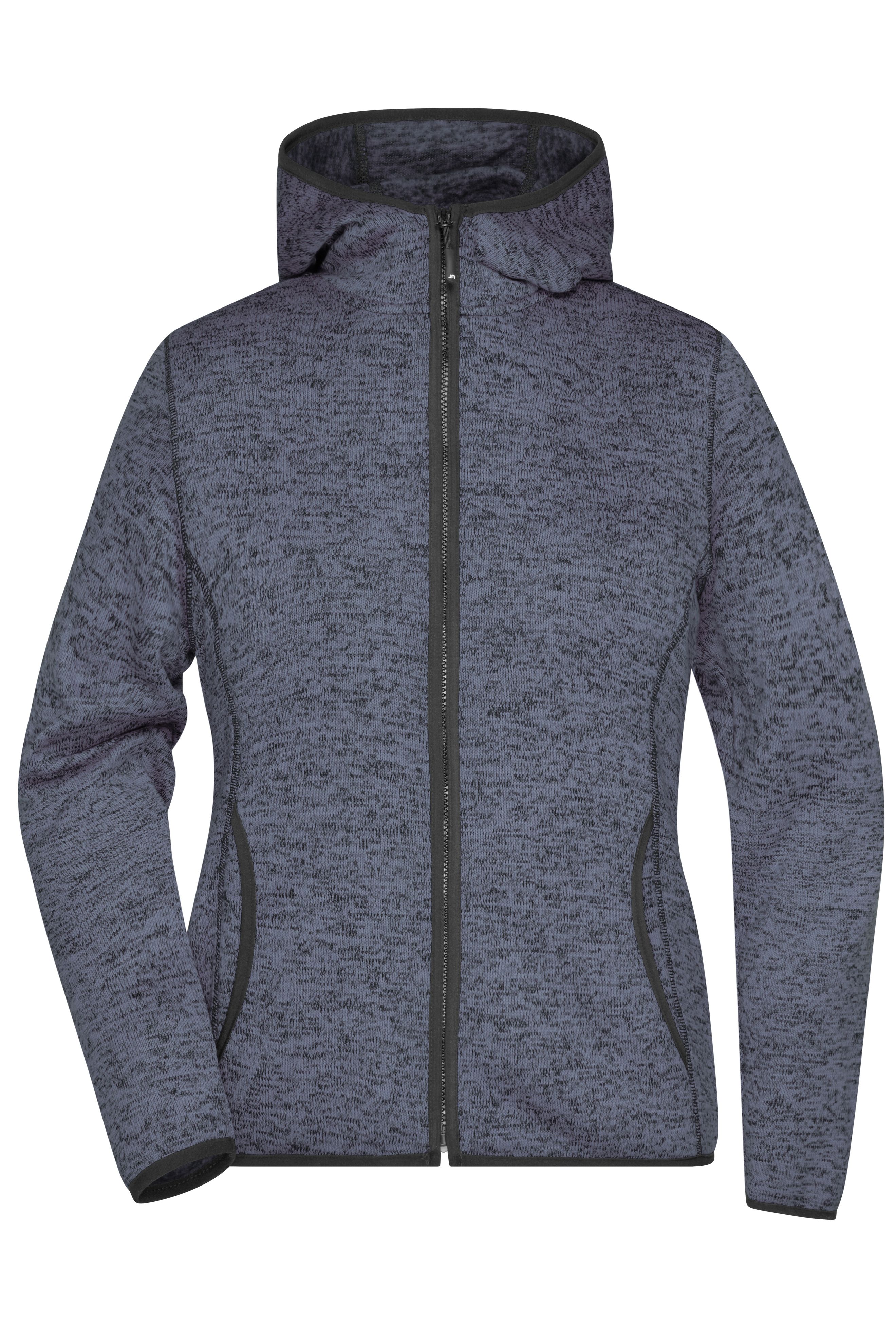 Ladies' Knitted Fleece Hoody JN588 Kapuzenjacke aus Strickfleece in Melangeoptik Ladies' Knitted Fleece Hoody JN588 Kapuzenjacke aus Strickfleece in Melangeoptik