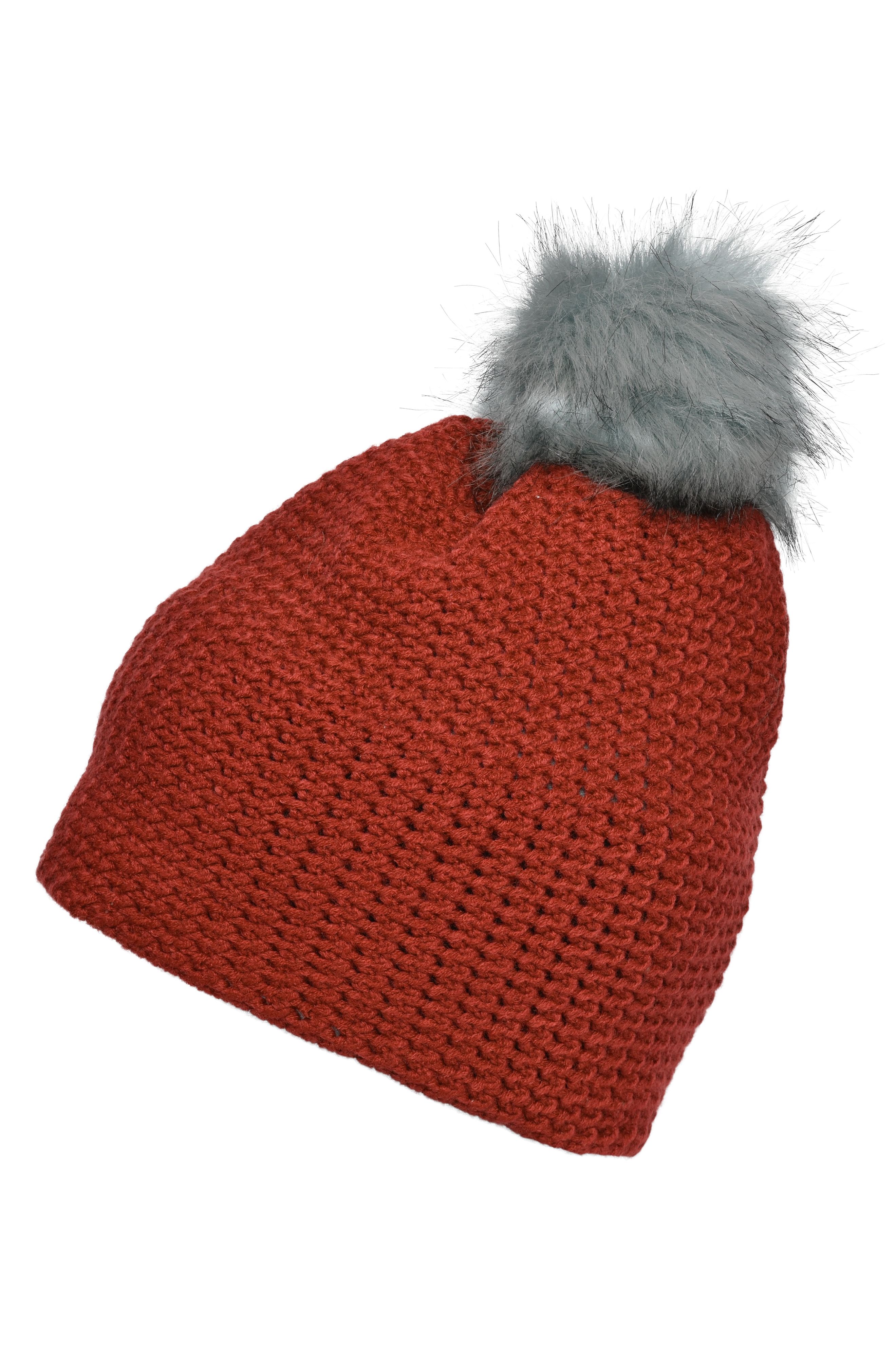 Fine Crocheted Beanie MB7120 Häkelmütze mit Pompon