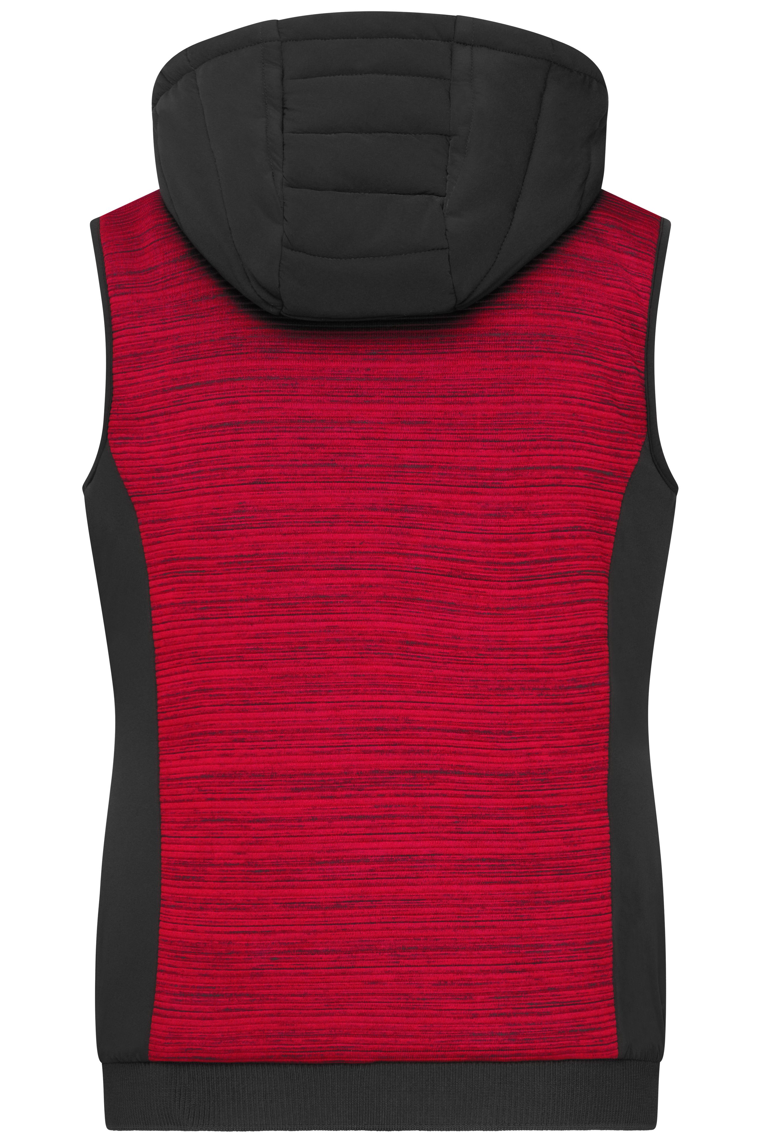 Ladies' Padded Hybrid Vest JN1847 Wattierte Strickfleece Weste im attraktiven Materialmix