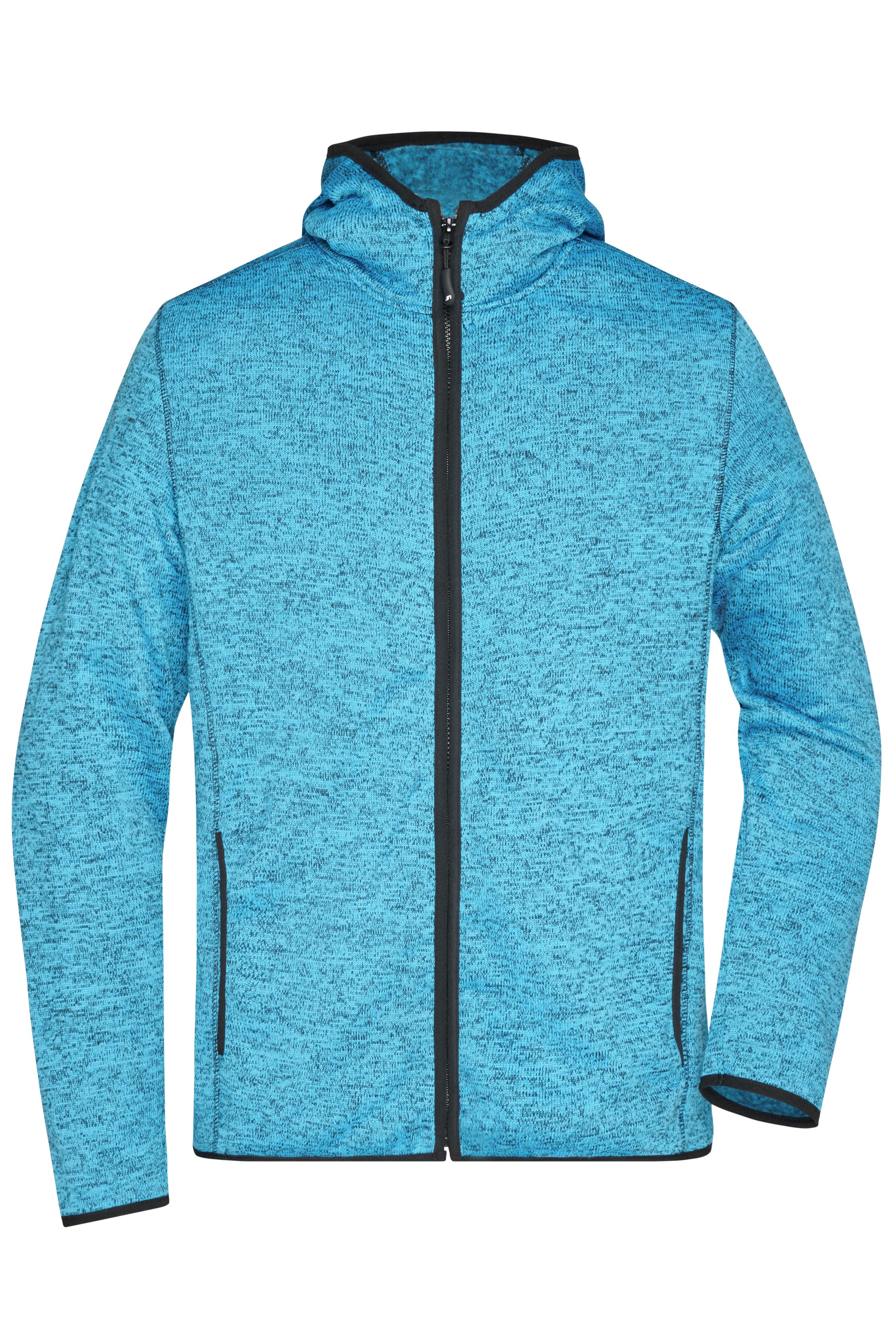 Men's Knitted Fleece Hoody JN589 Kapuzenjacke aus Strickfleece in Melangeoptik