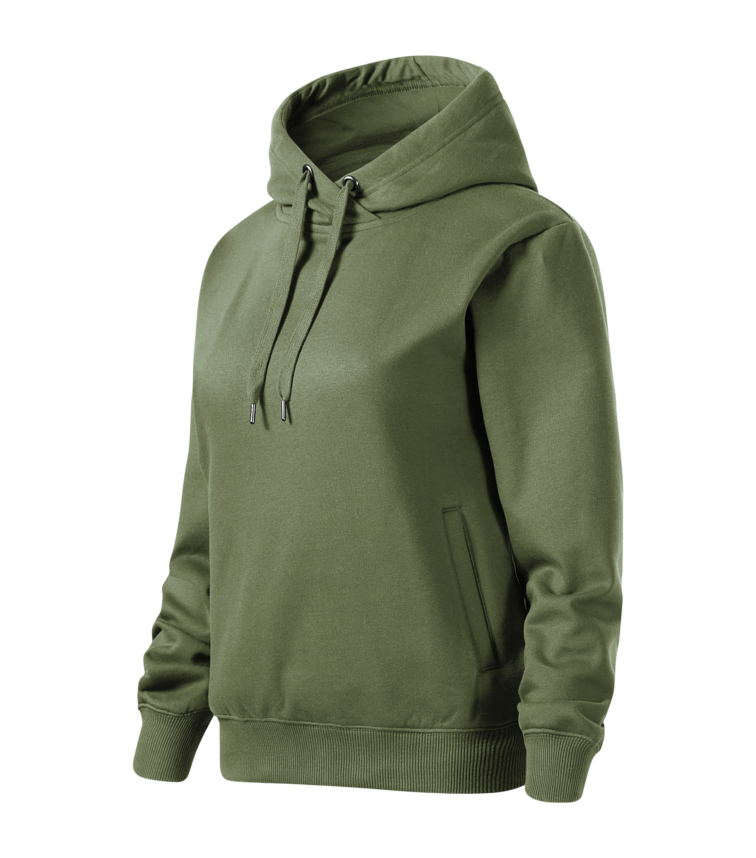 Damen Sweatshirt Pullover - Moon 421 - mit Kapuze mit Innenfutter und Känguru- Leistentaschen - langarm Sweatshirt für Frauen Baumwolle Herbst Winter Sport