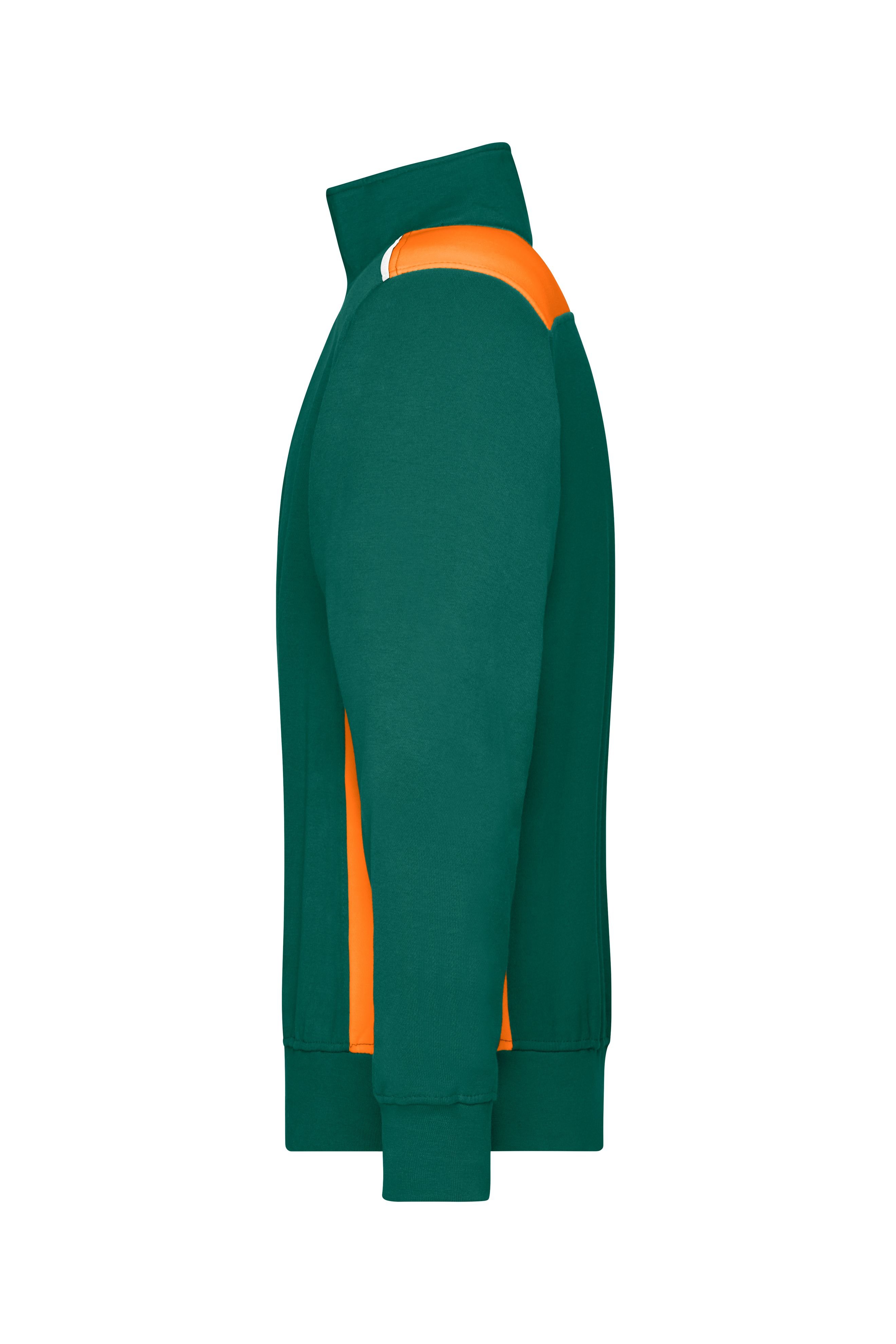 Workwear Half-Zip Sweat - COLOR - JN868 Sweatshirt mit Stehkragen, Reißverschluss und Kontrasteinsätzen