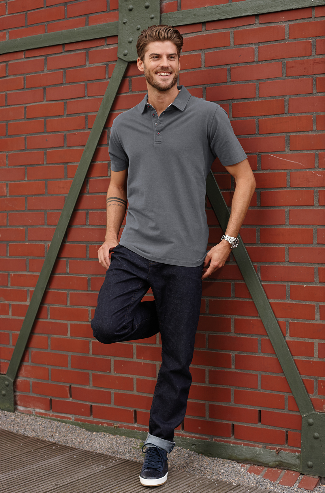 Men's Polo JN712 Polo mit modischen Details Men's Polo JN712 Polo mit modischen Details