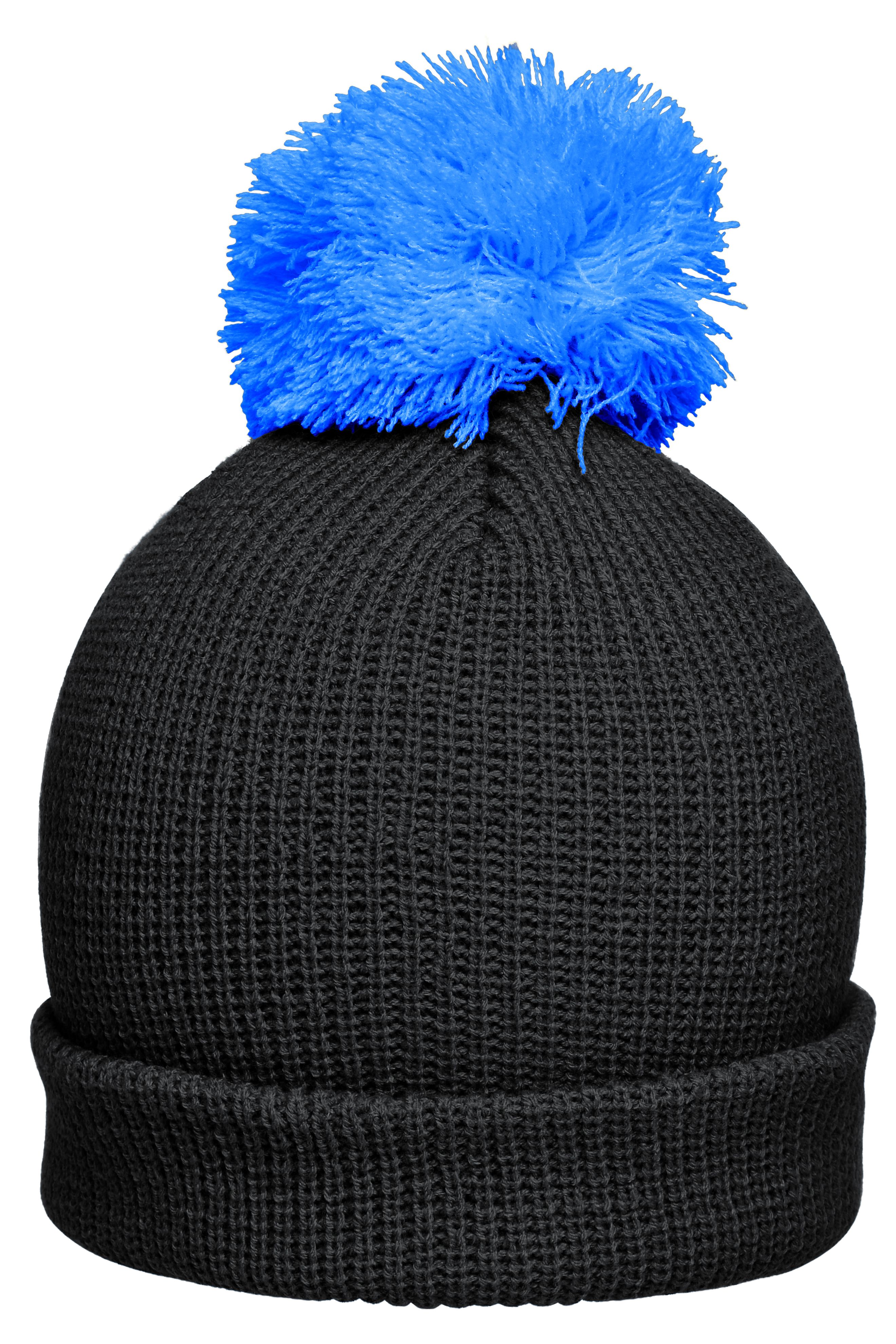 Pompon Hat with Brim MB7967 Strickmütze mit Umschlag und Pompon