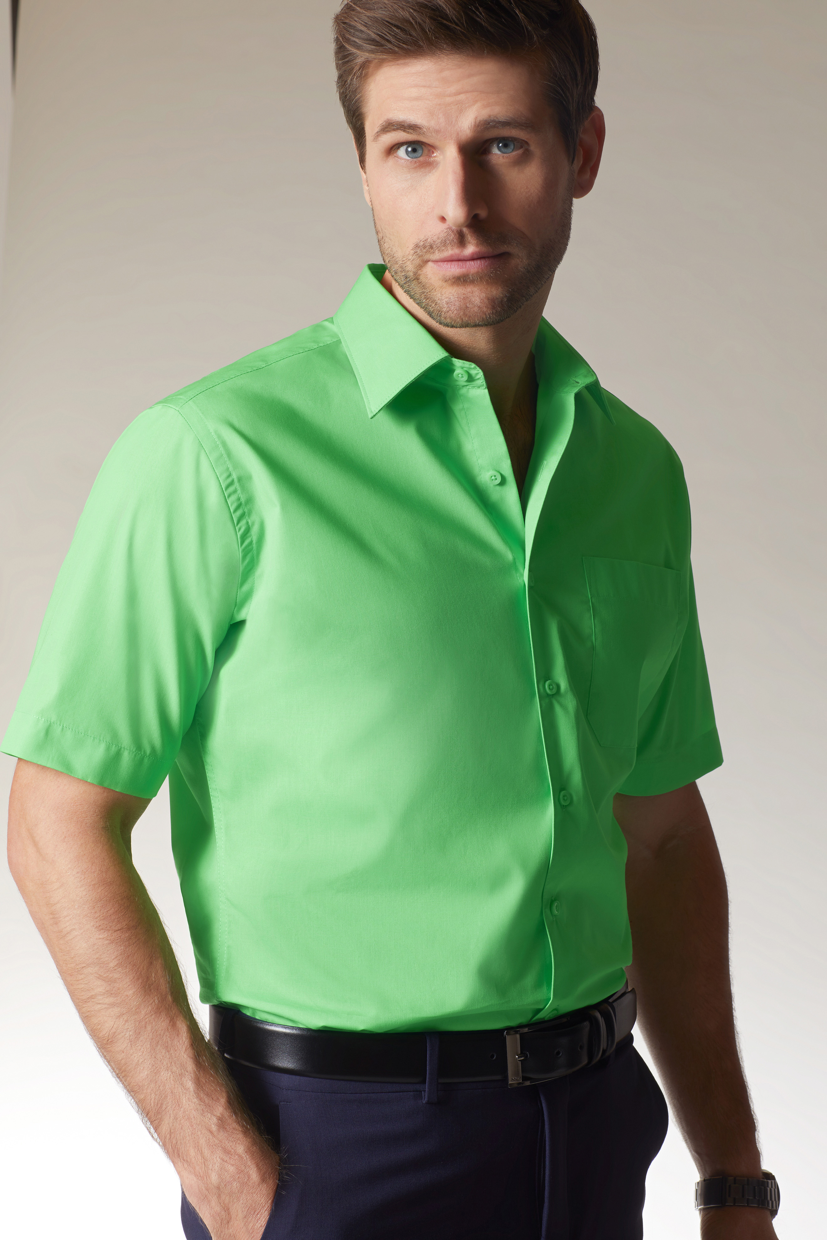 Men's Business Shirt Short-Sleeved JN644 Klassisches Shirt aus strapazierfähigem Mischgewebe