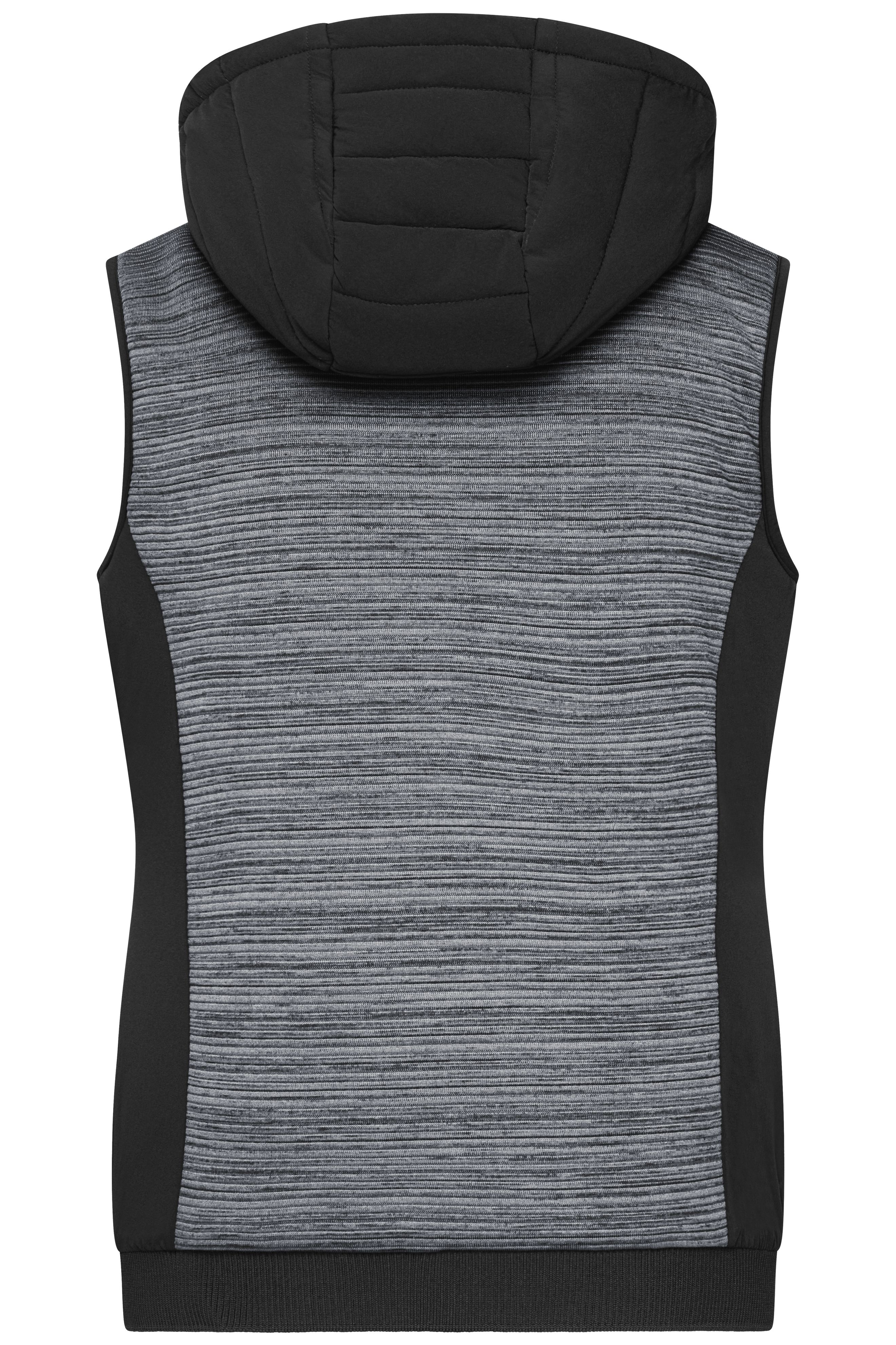 Ladies' Padded Hybrid Vest JN1847 Wattierte Strickfleece Weste im attraktiven Materialmix