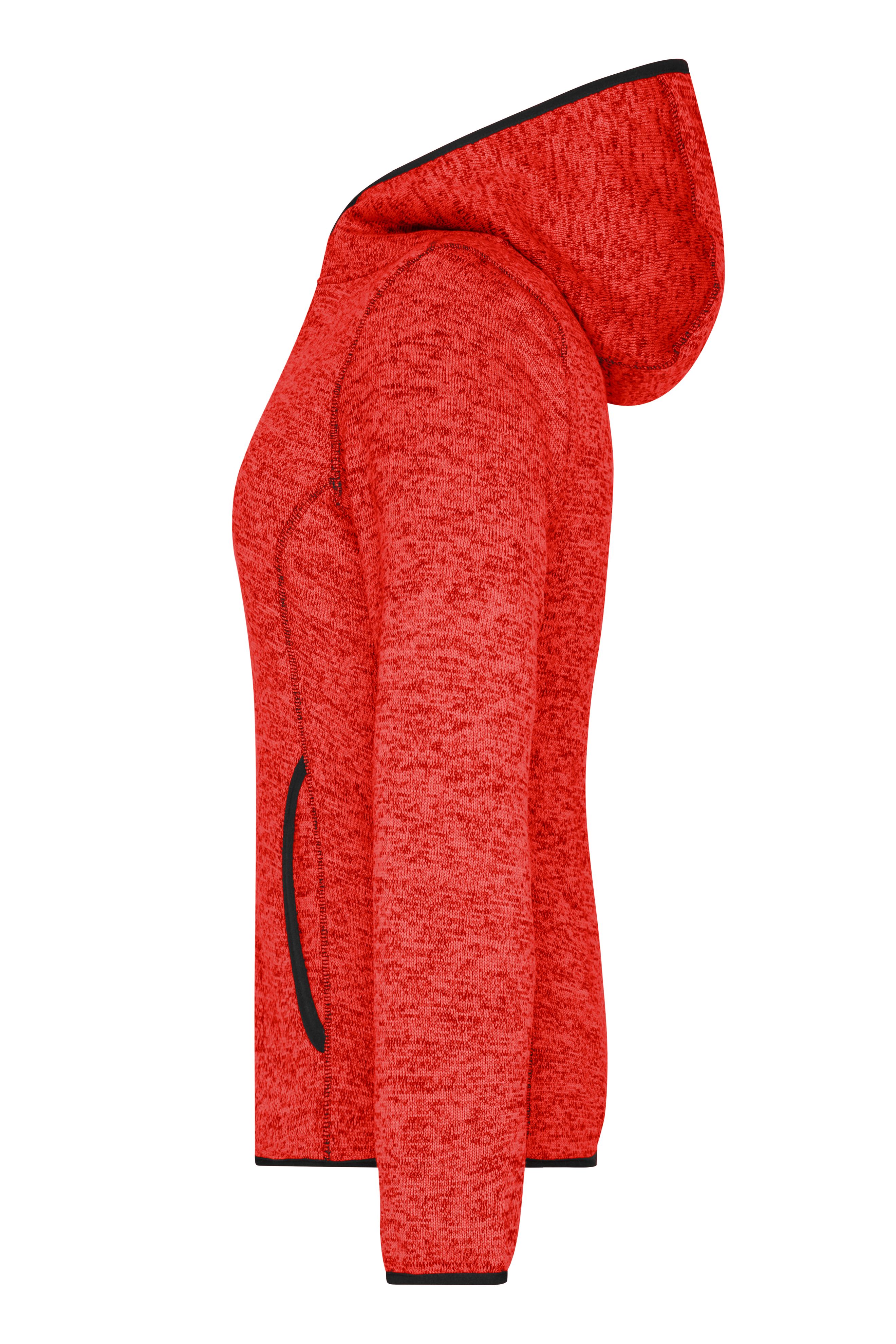 Ladies' Knitted Fleece Hoody JN588 Kapuzenjacke aus Strickfleece in Melangeoptik Ladies' Knitted Fleece Hoody JN588 Kapuzenjacke aus Strickfleece in Melangeoptik