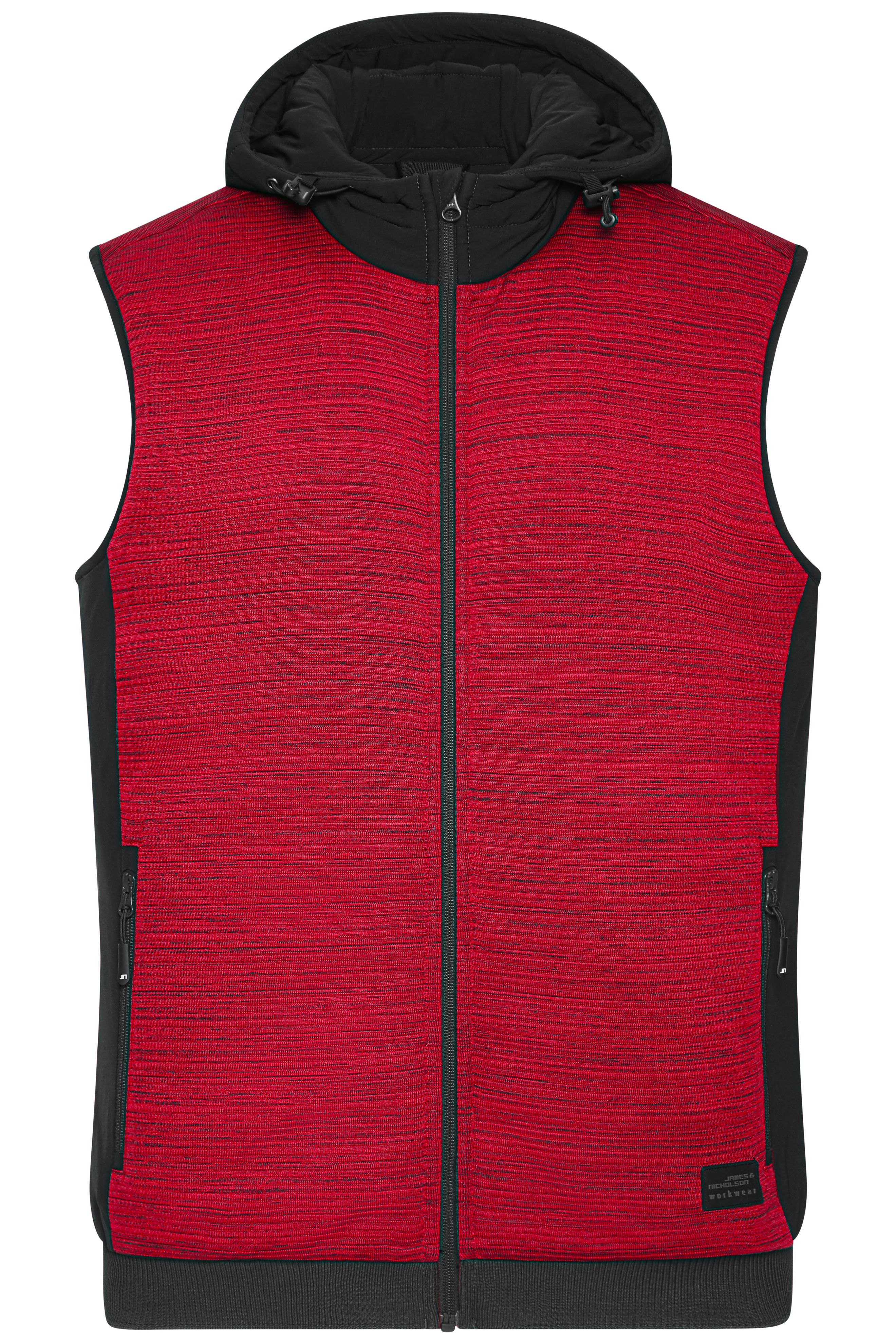 Men's Padded Hybrid Vest JN1848 Wattierte Strickfleece Weste im attraktiven Materialmix