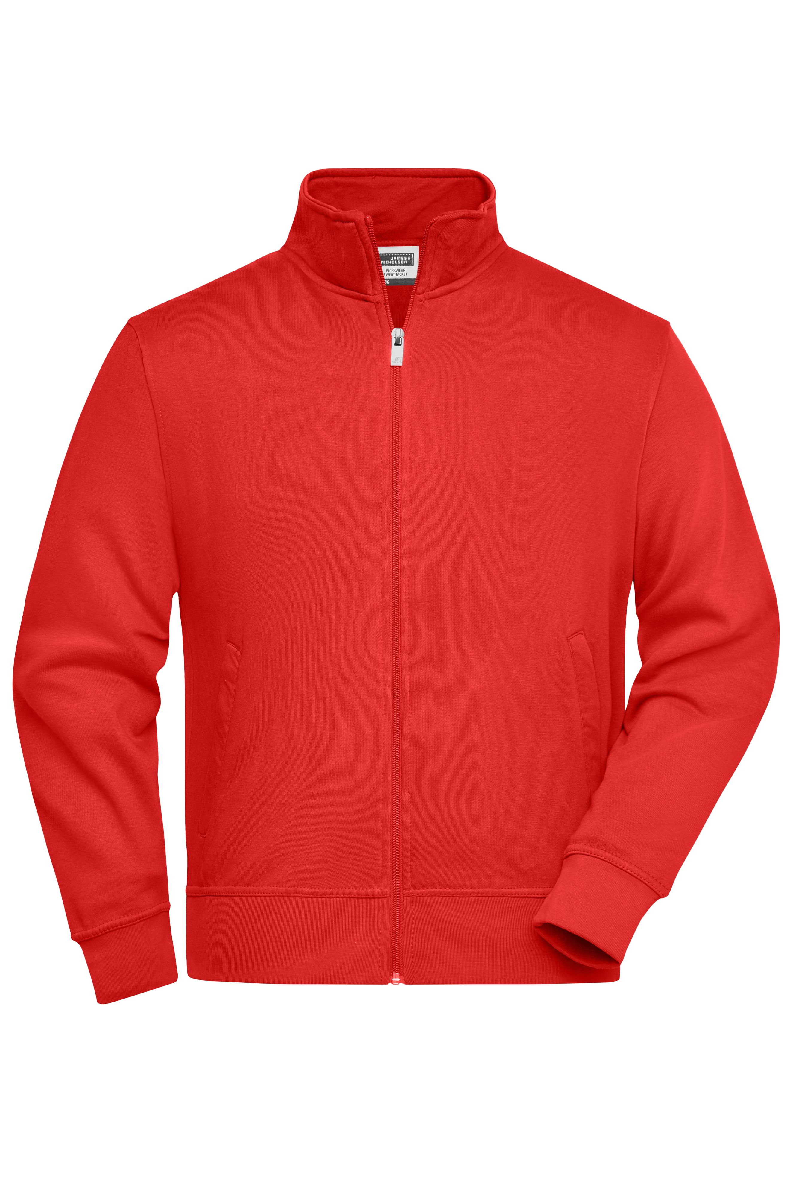 Workwear Sweat Jacket JN836 Sweat-Jacke mit Stehkragen und Reißverschluss