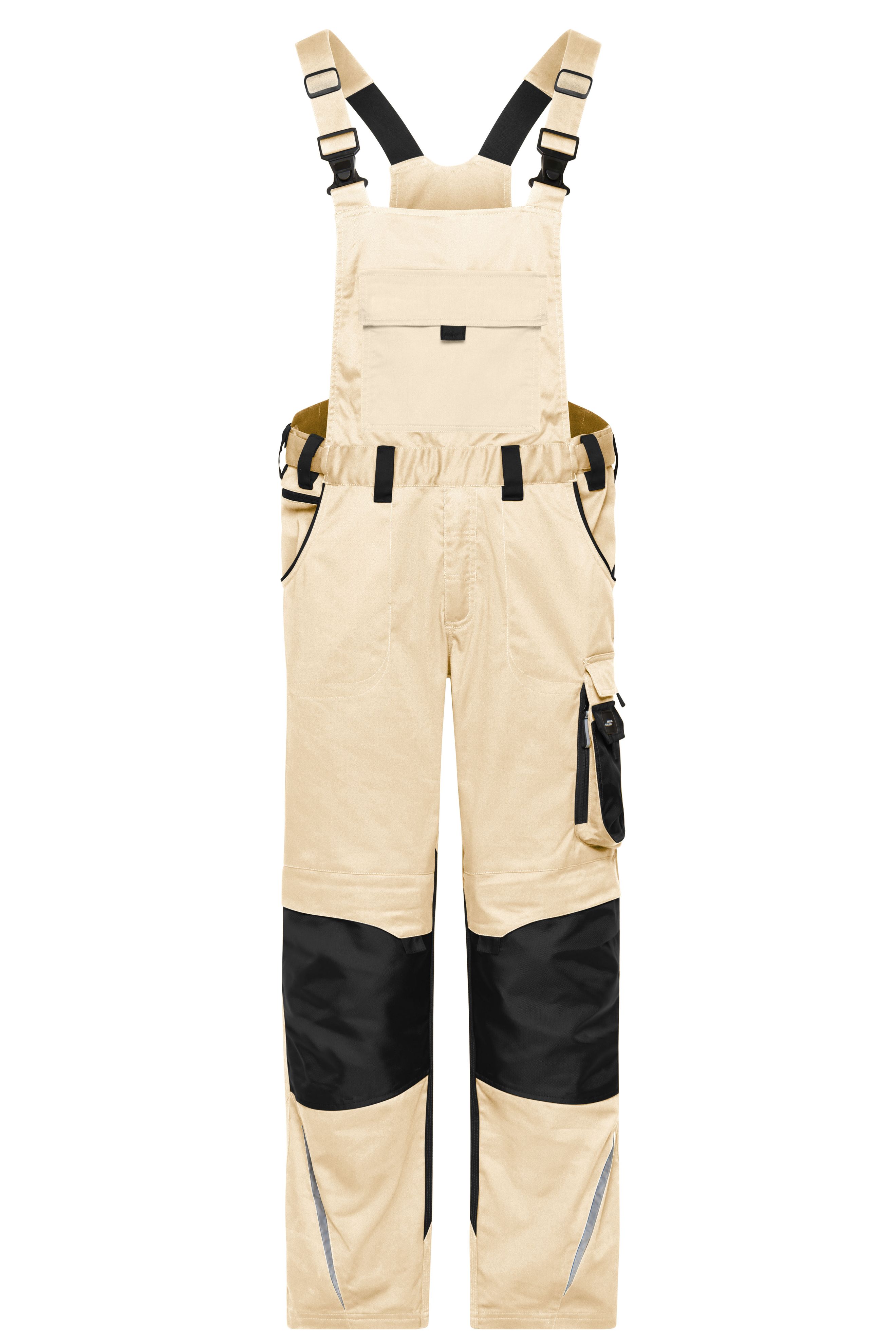 Workwear Pants with Bib - STRONG - JN1833 Spezialisierte Latzhose mit funktionellen Details und flexibel einstellbarem, elastischen Bund