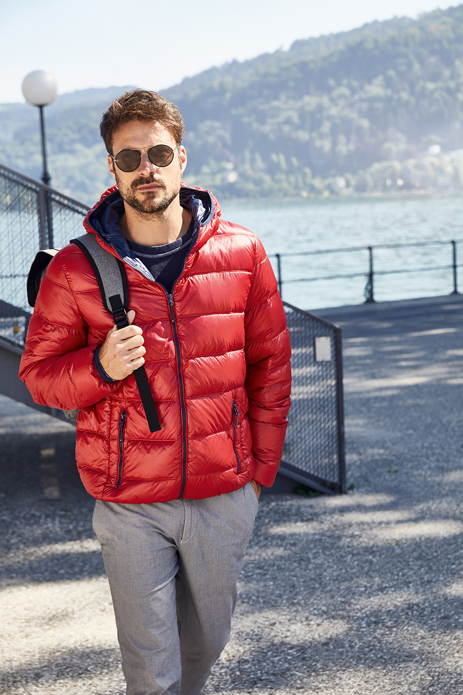 Men's Down Jacket JN1060 Ultraleichte Daunenjacke mit Kapuze in sportlichem Style