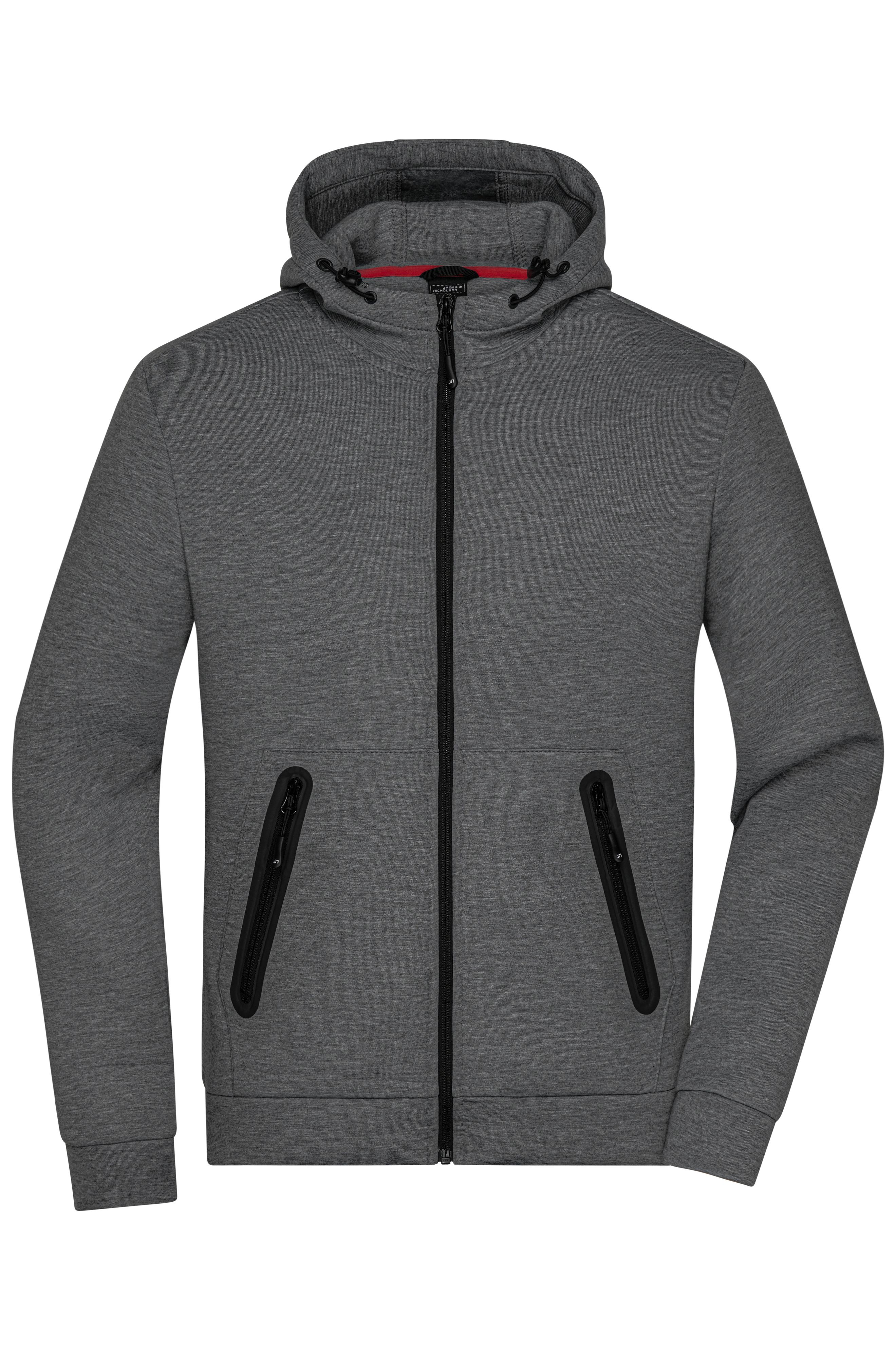 Men's Hooded Jacket JN1144 Kapuzenjacke mit modischen Details in Melange Optik