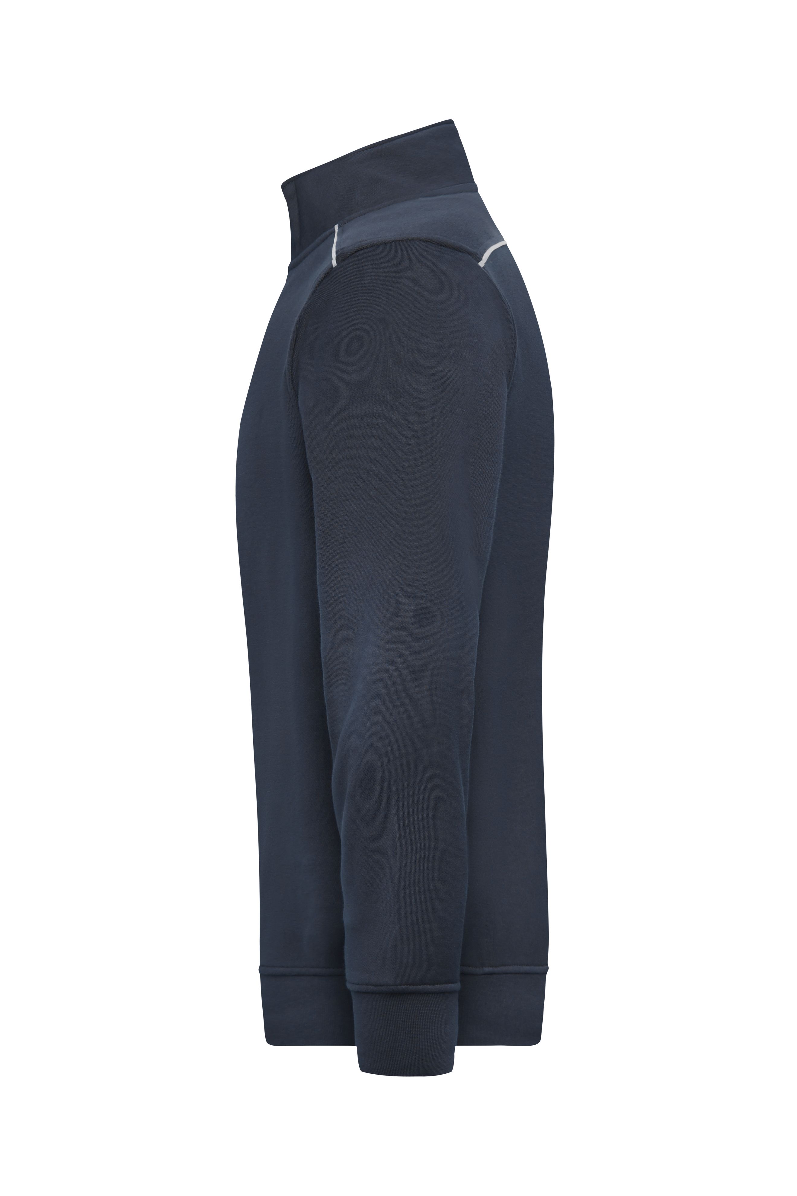 Workwear Half-Zip Sweat - SOLID - JN895 Sweatshirt mit Stehkragen, Reißverschluss und Kontrastpaspel