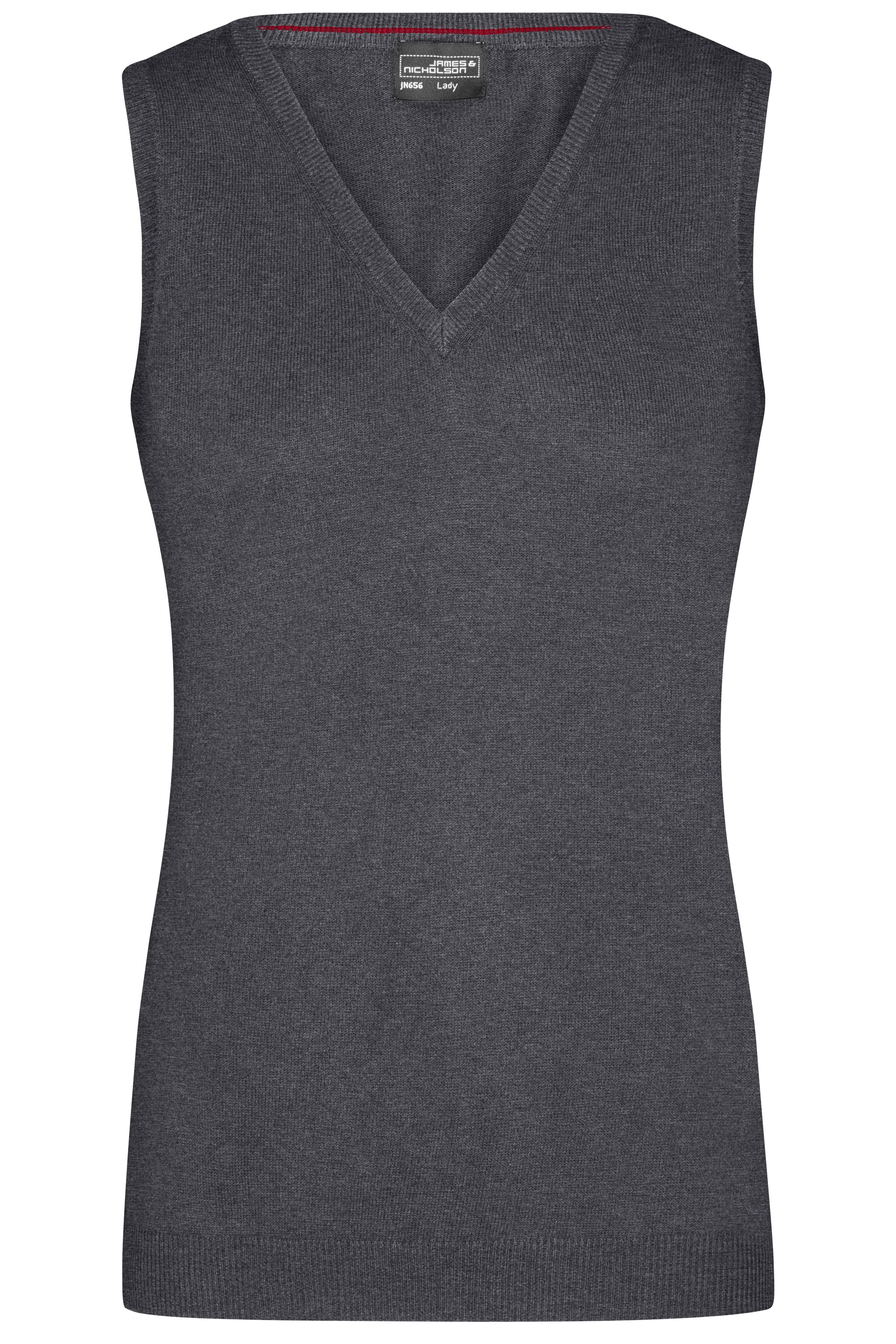 Ladies' V-Neck Pullunder JN656 Klassischer Baumwoll-Pullunder