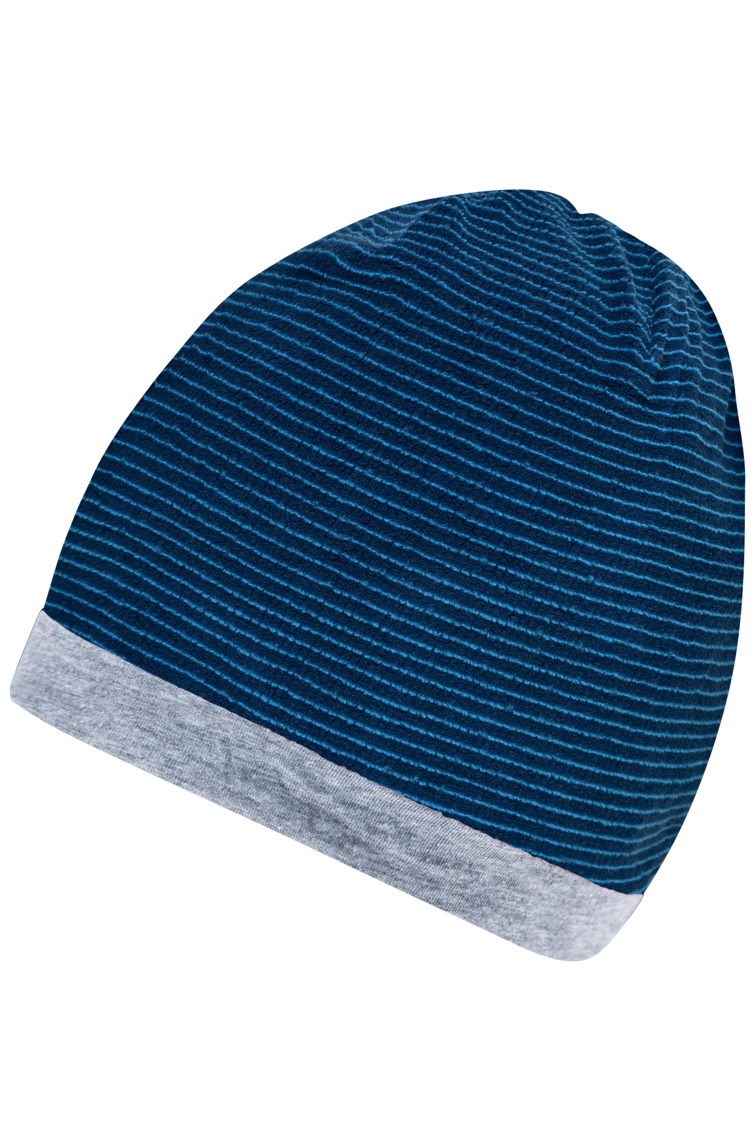 Structured Beanie MB7127 Stretchfleece-Mütze mit Kontrastabschluss