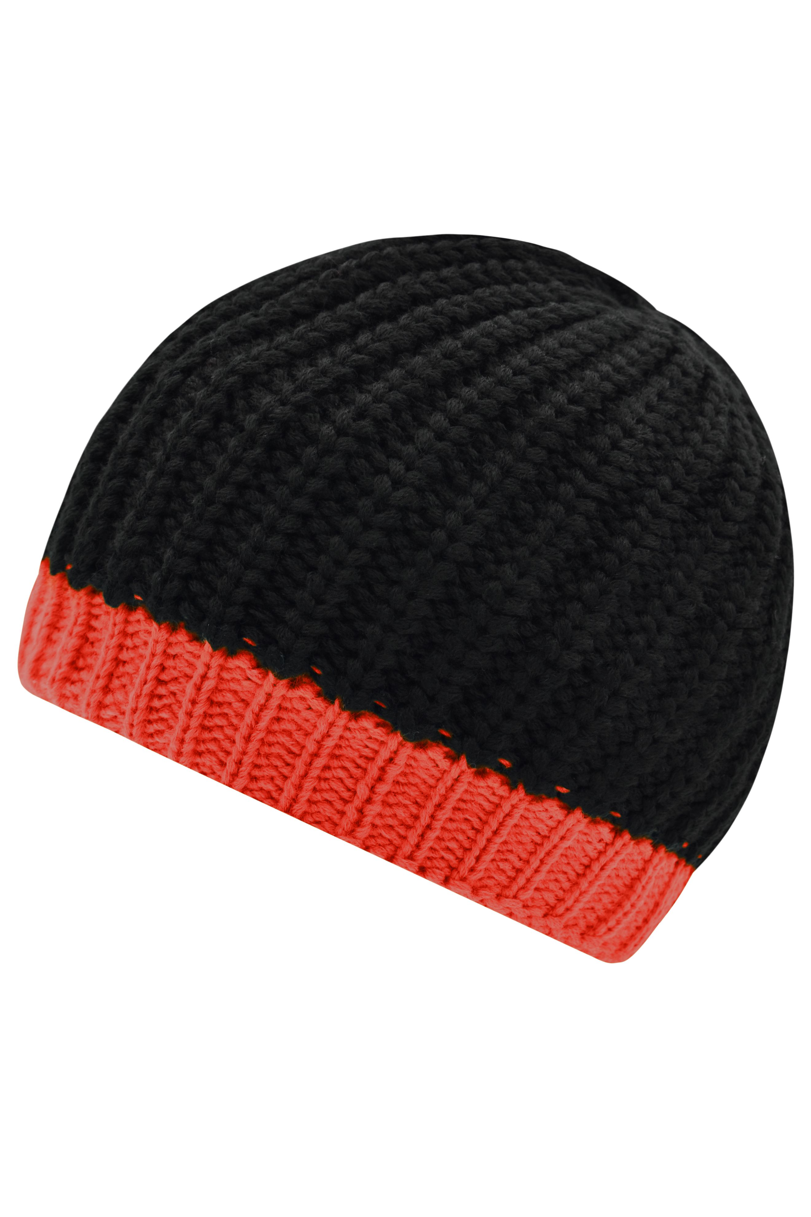 Wintersport Hat MB7103 Strickmütze mit Kontrastabschluss