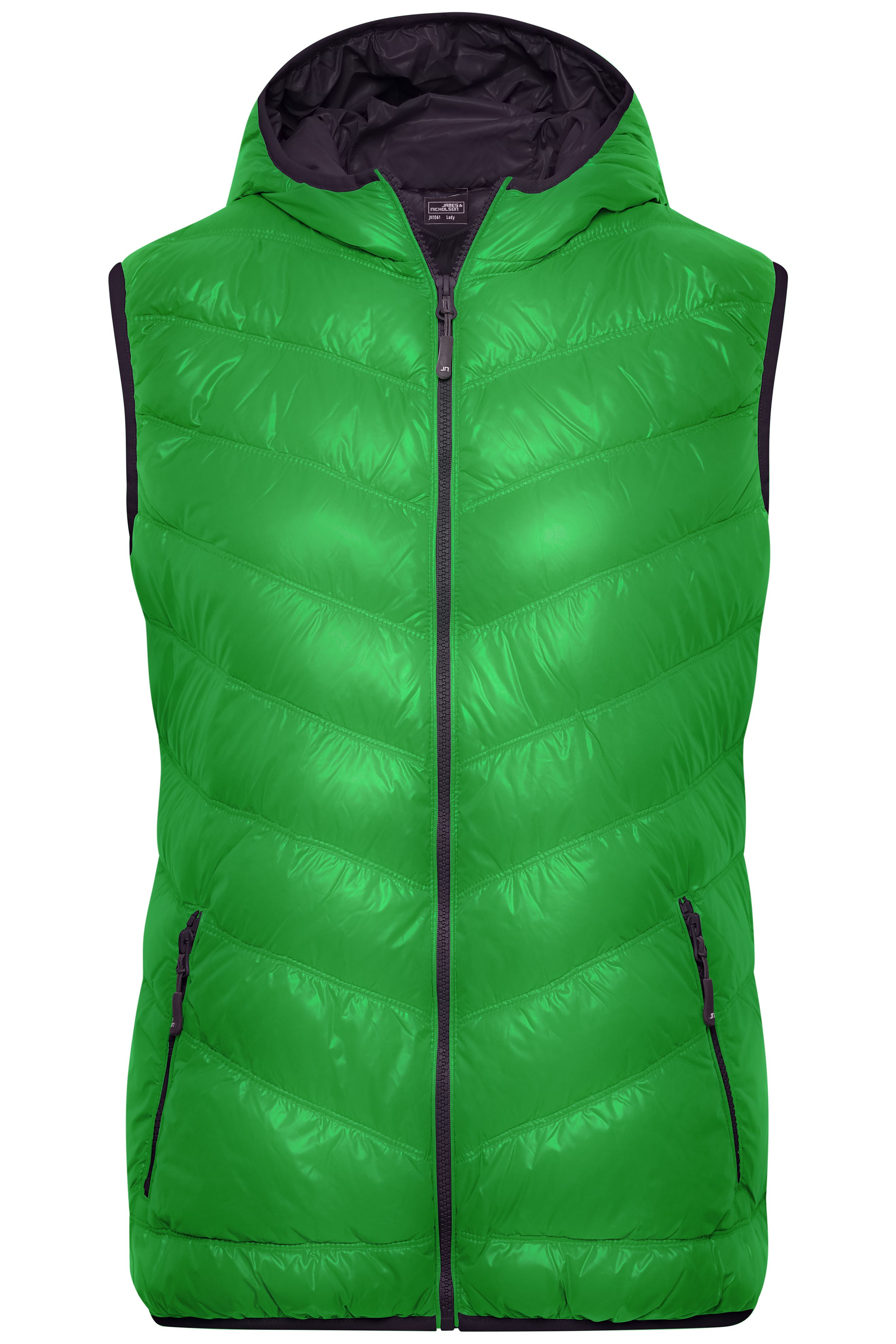 Ladies' Down Vest JN1061 Ultraleichte sportliche Daunenweste mit Kapuze