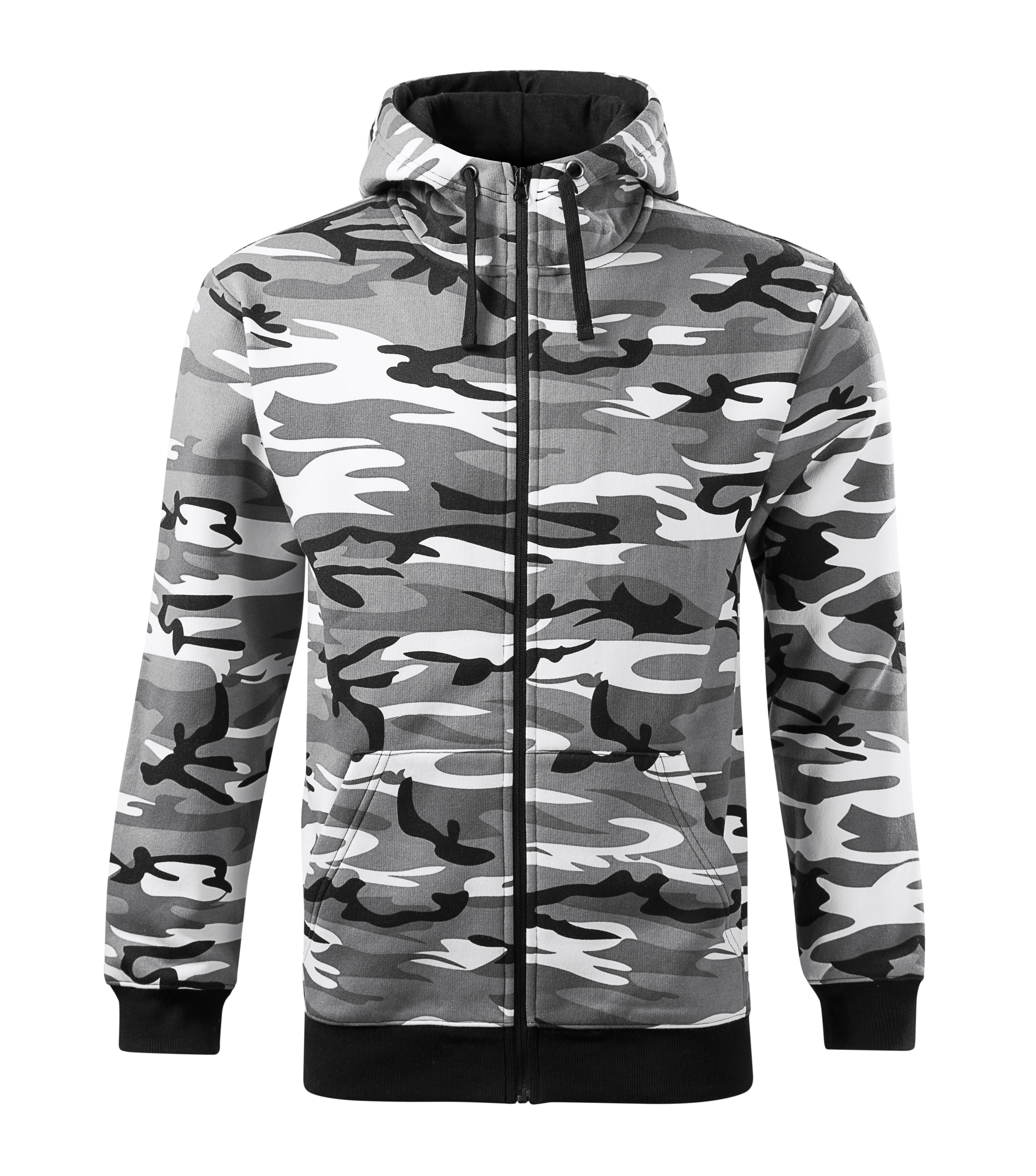 Herren Strickjacke mit Reißverschluss - C19 Camo Zipper für Herren - Kängurutaschen und Kapuze mit Innenfutter - langarm Herren Jacke für Männer und Men 