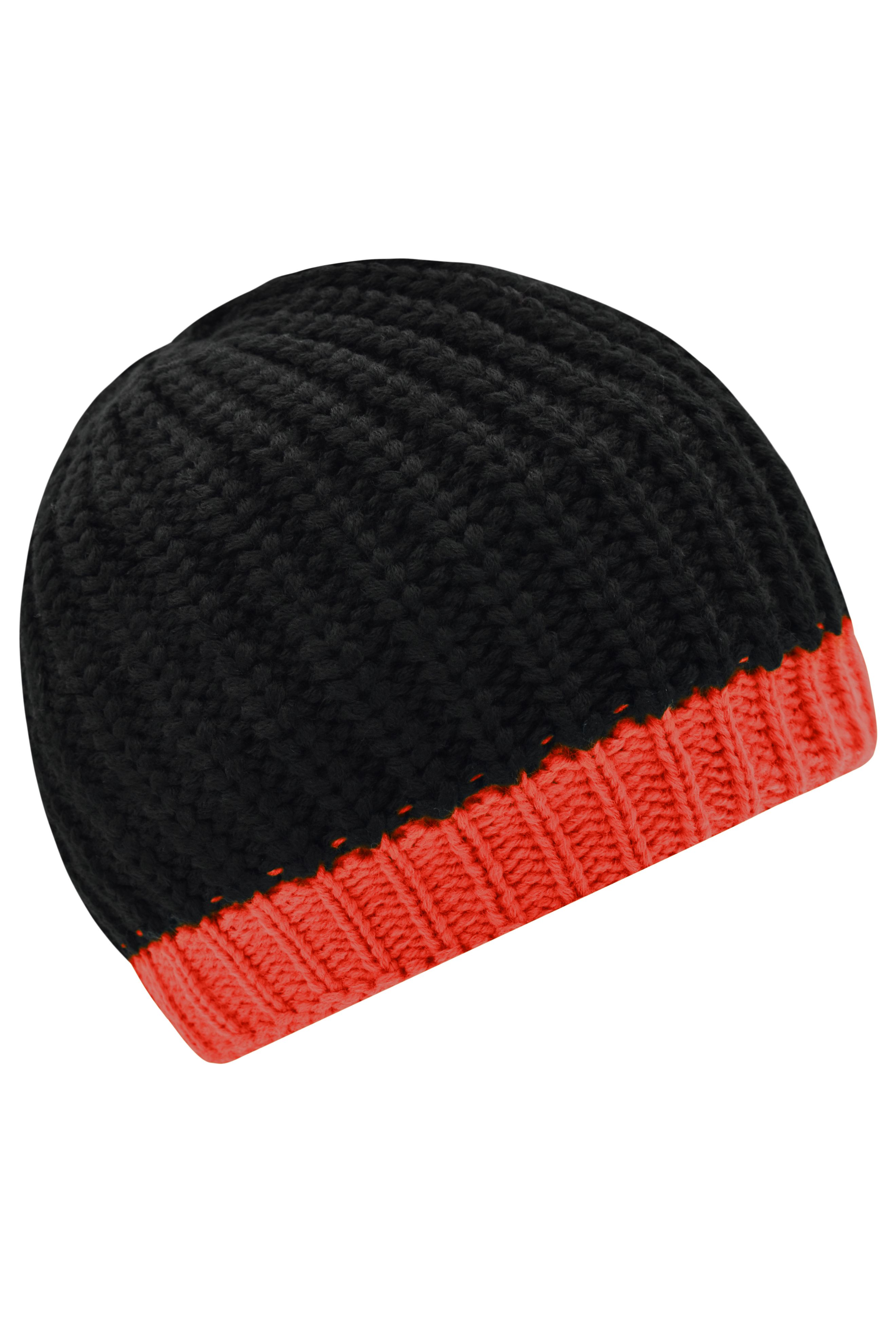 Wintersport Hat MB7103 Strickmütze mit Kontrastabschluss